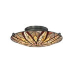 Plafondlamp Victory met kap in Tiffany-stijl