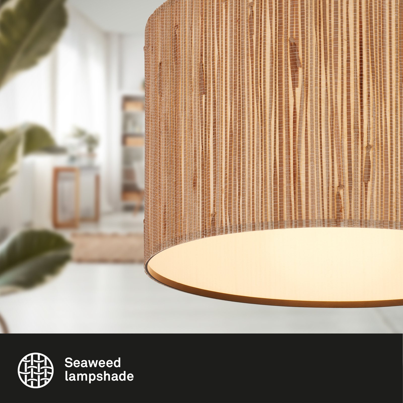 Slama ceiling light, natural colour, Ø 35 cm, seagrass, E27