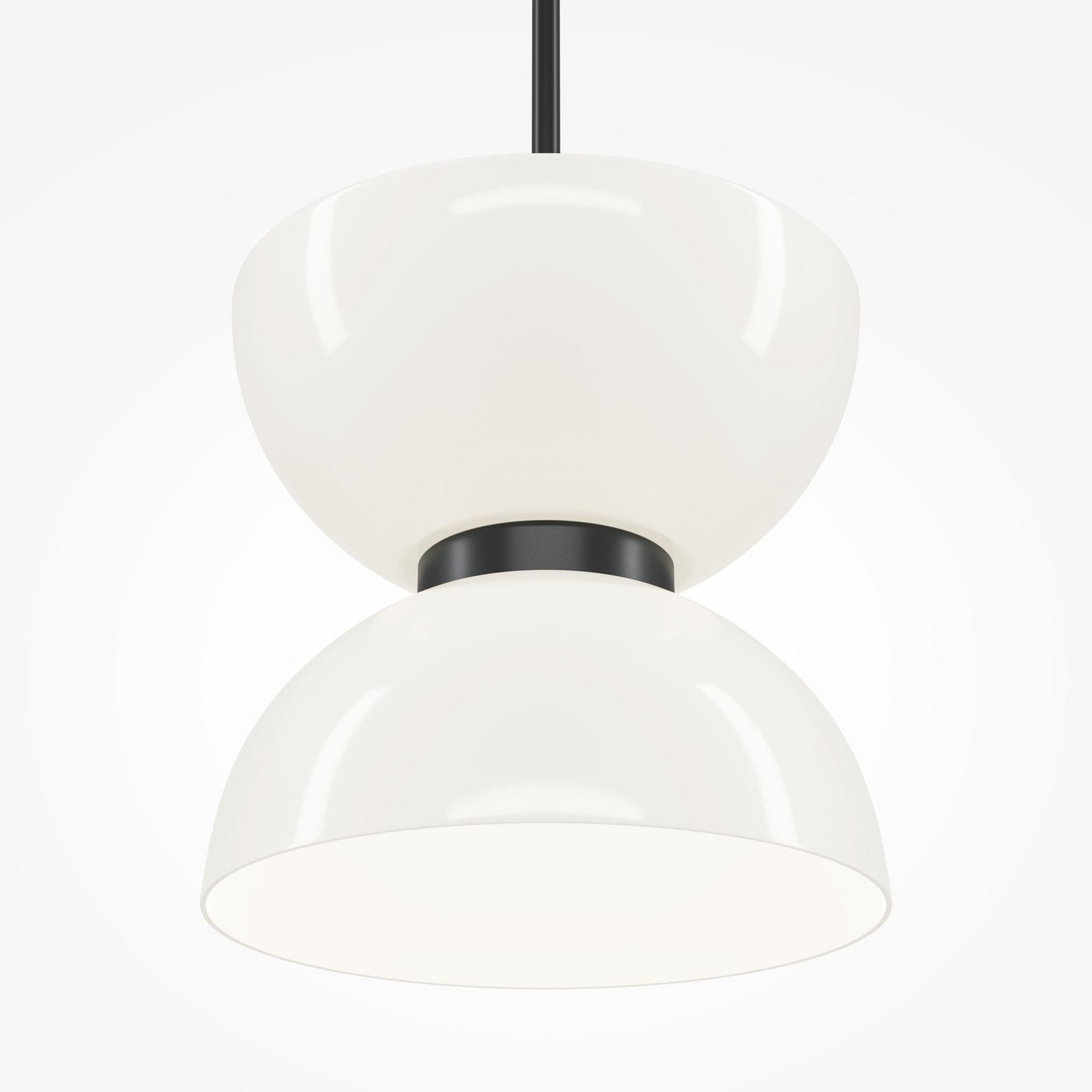 Maytoni Kyoto LED pendant light, black/white, Ø 22 cm, glass