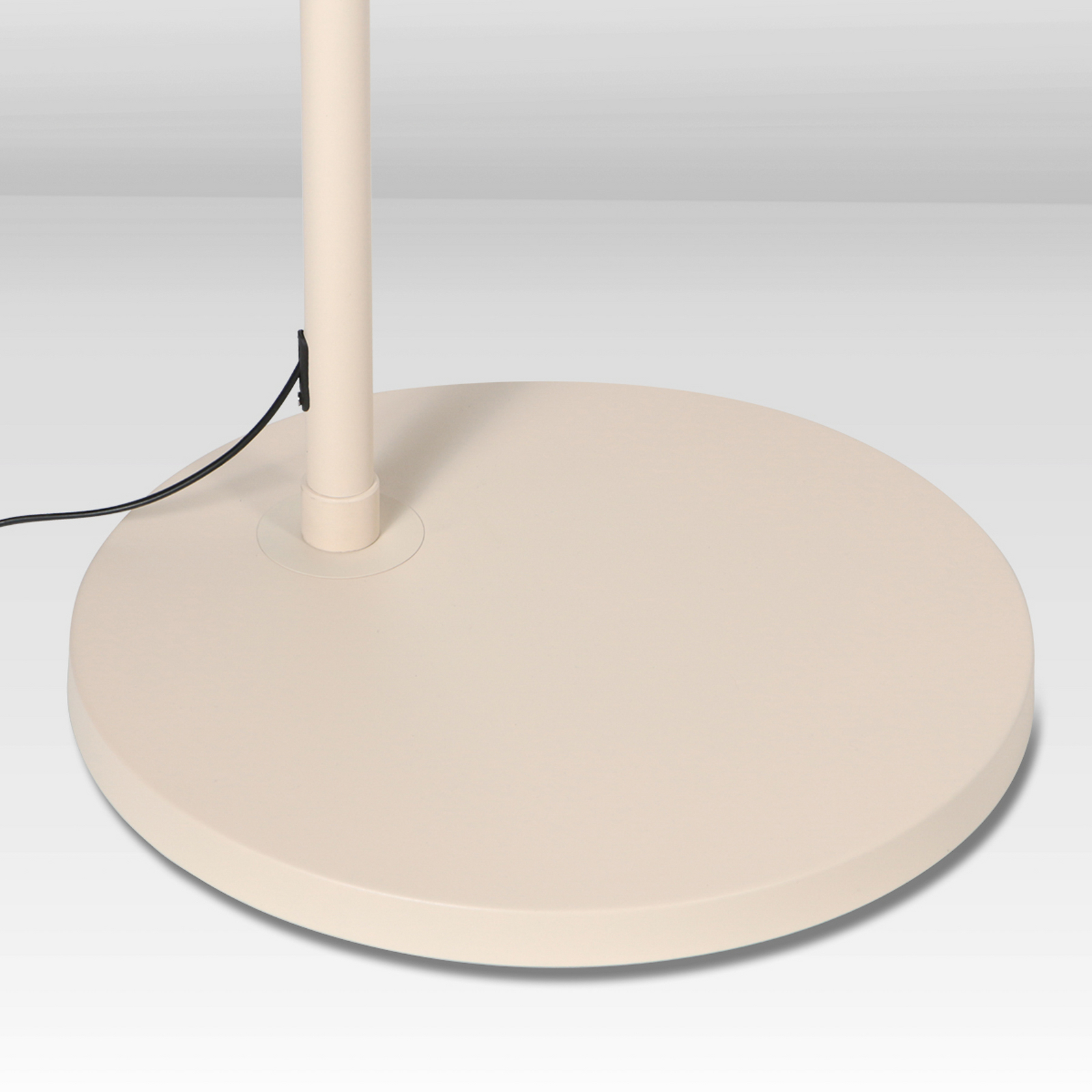 Kaareva lattiavalaisin Sparkled Light, kerma/nylon kerma, 240 cm