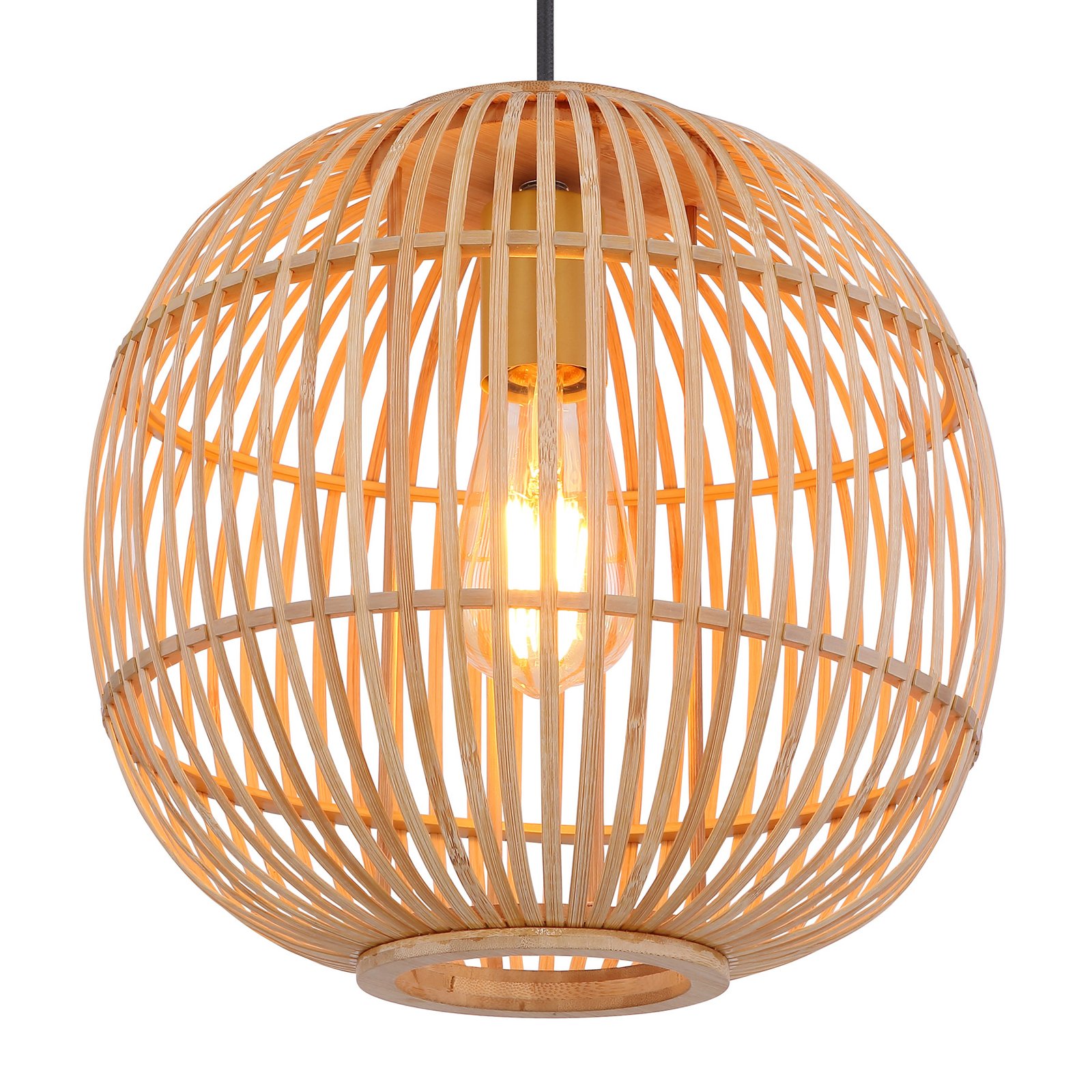 Hildegard hængelampe af bambus, Ø 30 cm