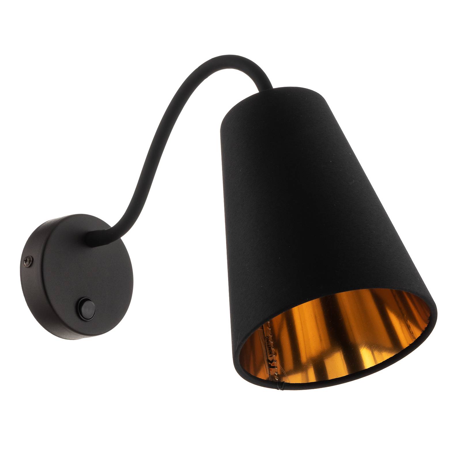 Wandleuchte Wire, schwarz/gold