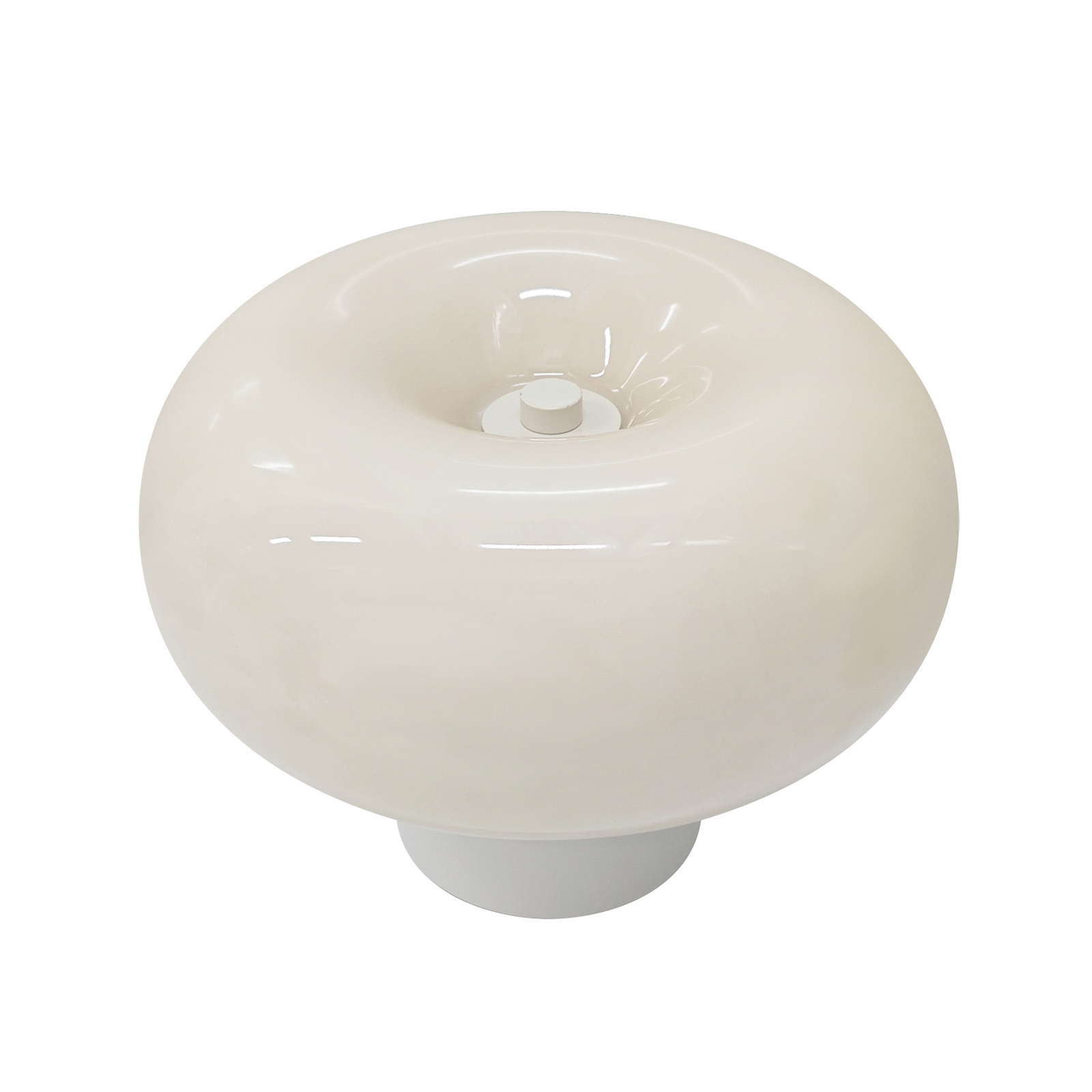 Tischleuchte Malti, Glas, beige, Ø 27,5 cm, E27