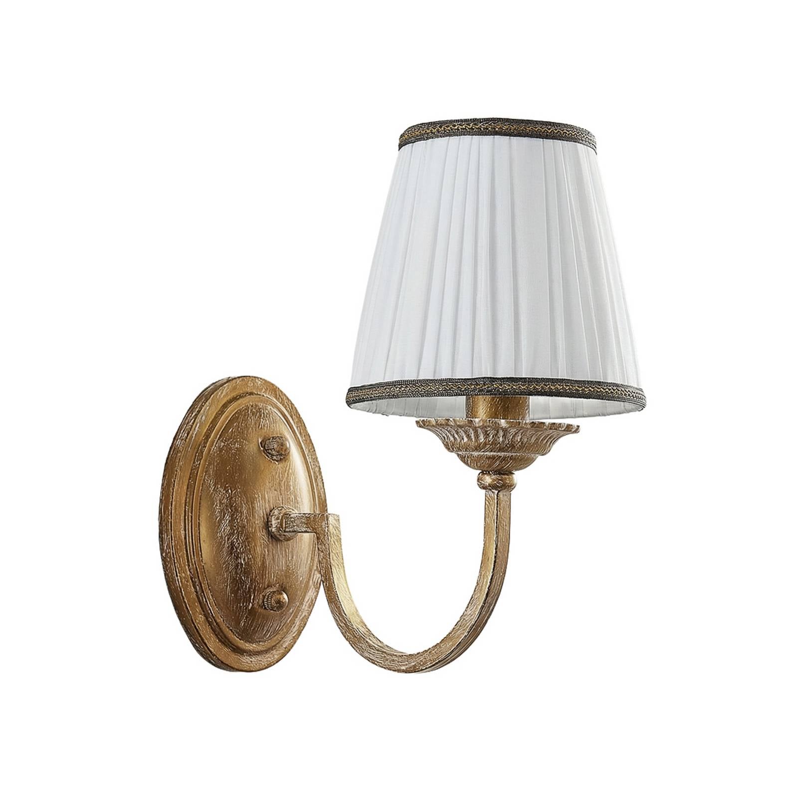  Lindby Lindby Wandleuchte Lumiel, Creme/messing, Textil, 27 Cm, E14 