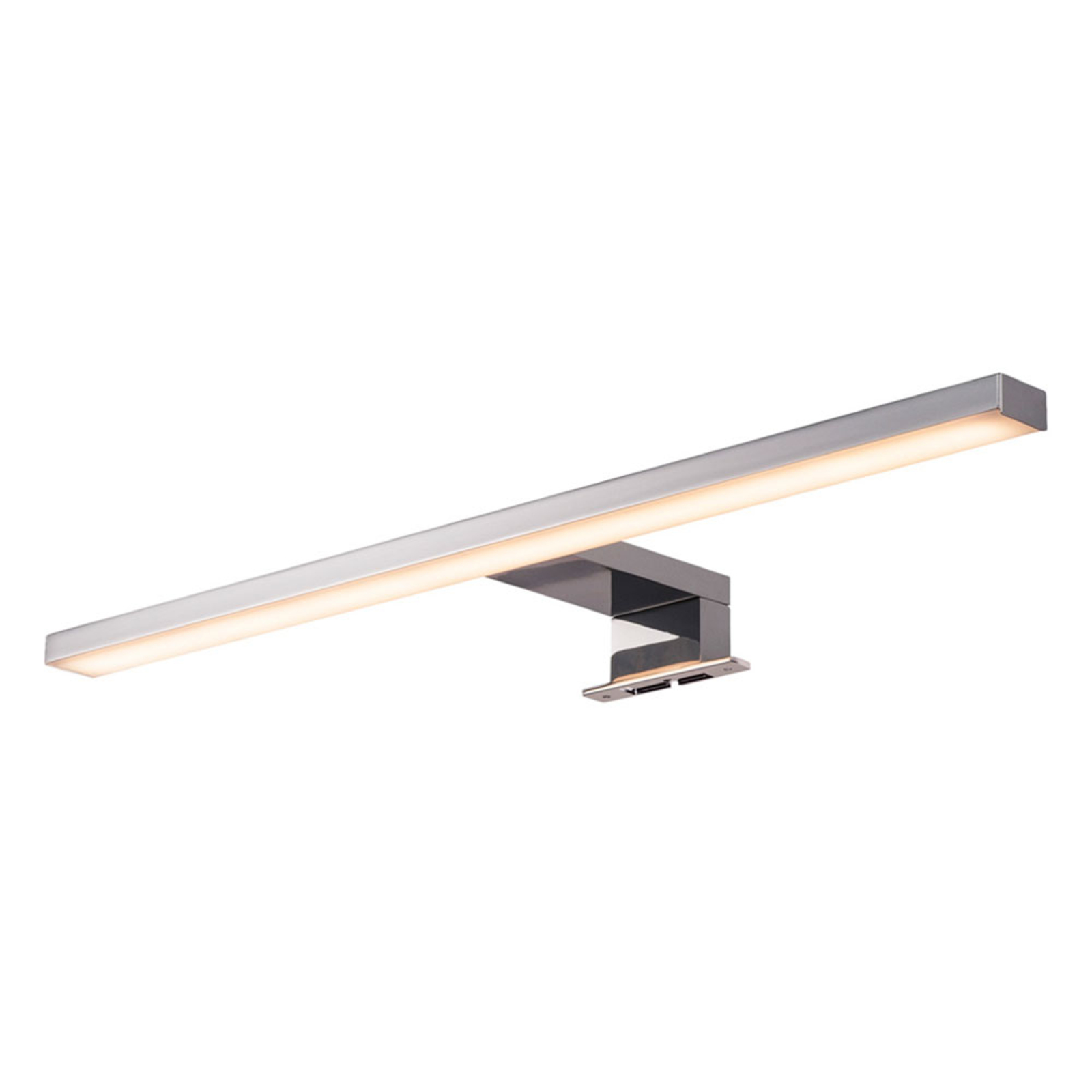 SLV Dorisa LED clip-on wall light 50 cm chrome, for Bathroom, aluminium, plastic, 6.6 W, energy efficiency: A+, W: 50 cm, H: 4 cm