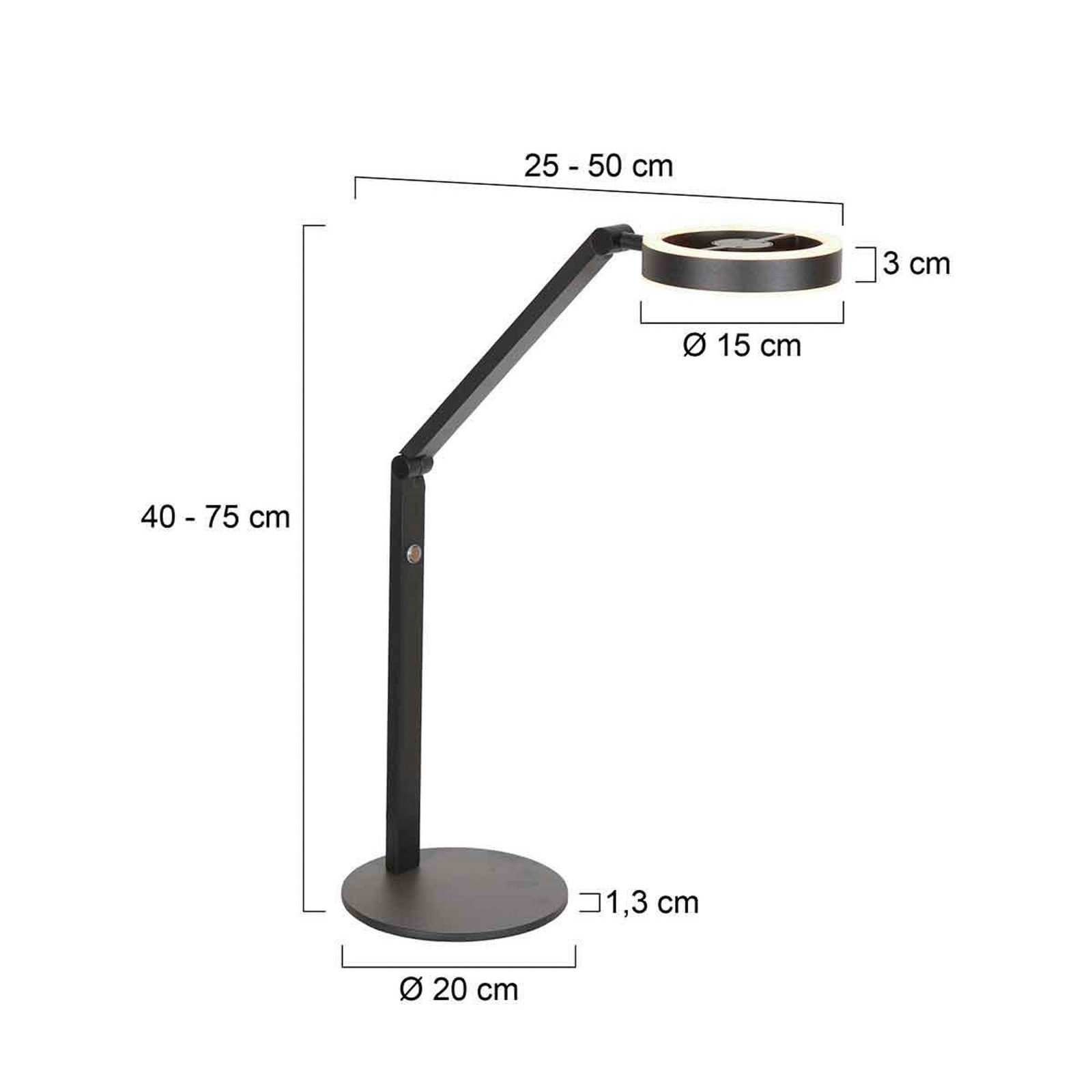 Steinhauer Lampa de masă LED Ringlux negru metal reglabilă - Camera de zi / sufragerie - Modern
