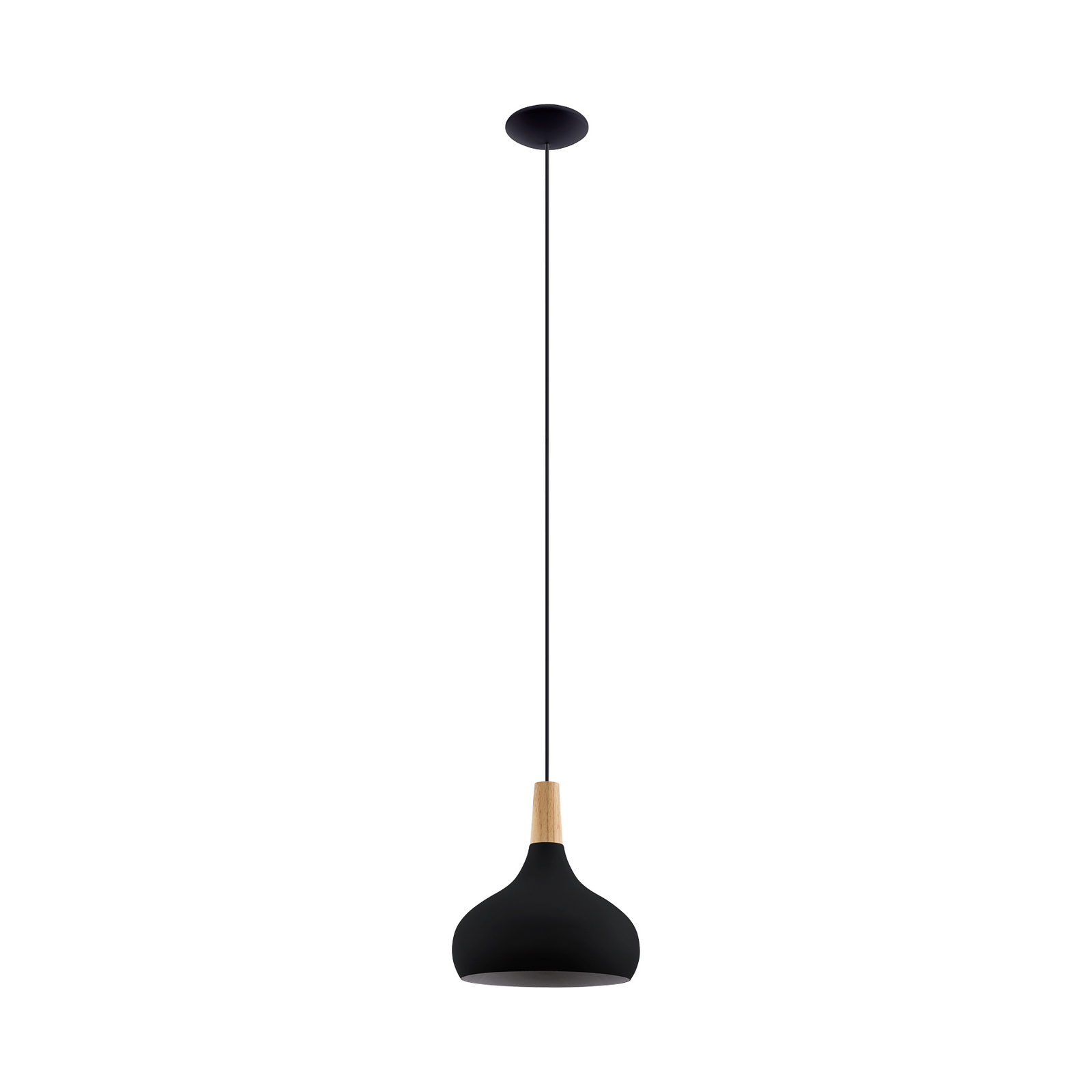 Lampă suspendată Sabinar, 1 lumină, negru, Ø 28 cm Lampă suspendată Sabinar, 1 lumină, negru, Ø 28 cm