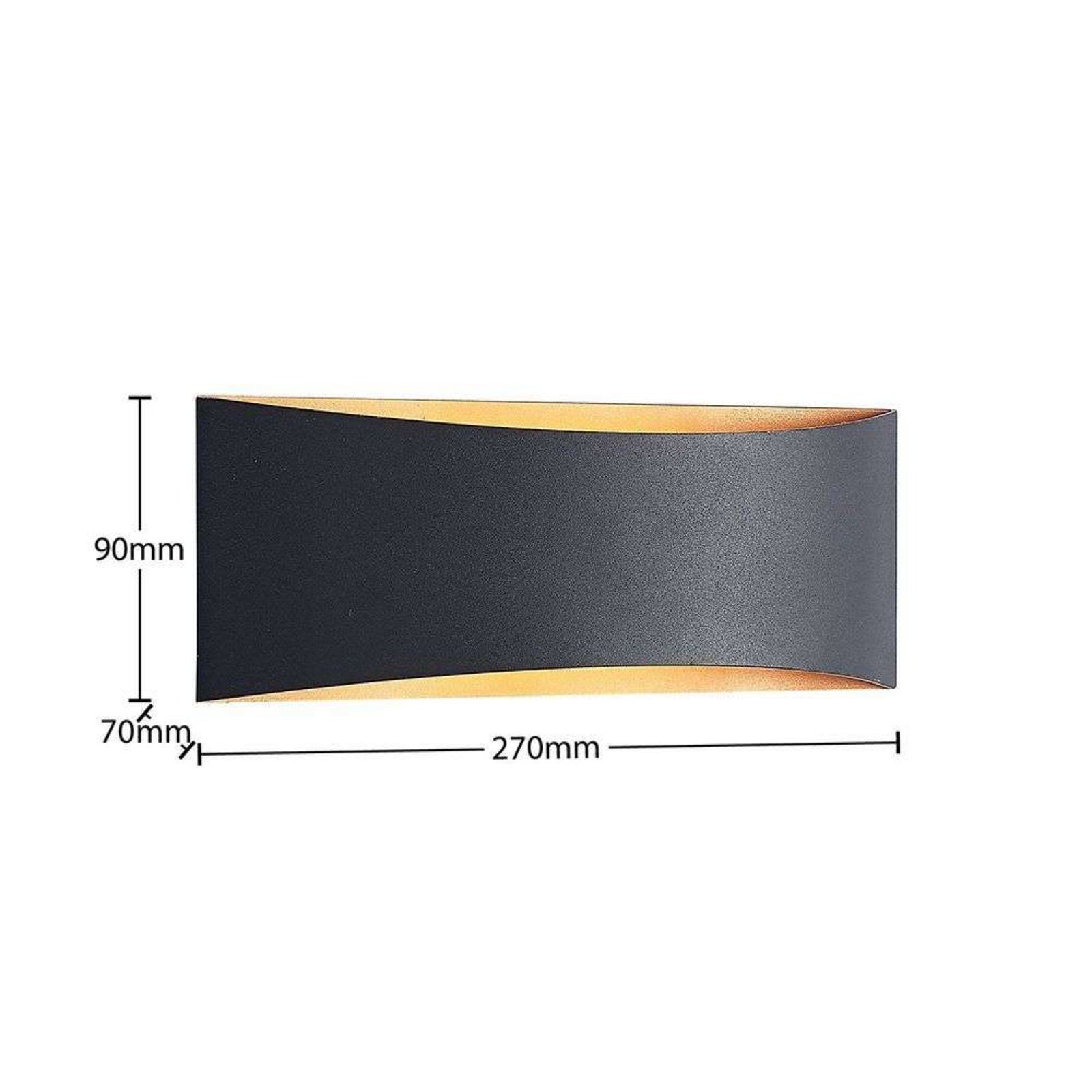 Danta Wall Lamp Black/Gold - Arcchio