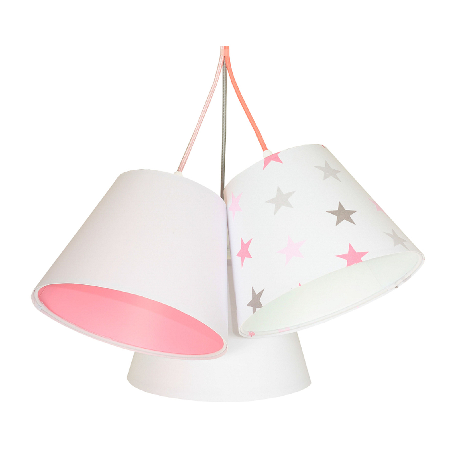 Zsofia children's hanging lamp 3-bulb white/pink