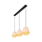 Suspension Tribute, 3 lampes, linéaire, textile, beige