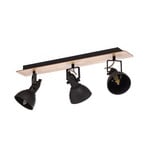 Aylis 3 Ceiling Lamp Black/Wood - Lindby