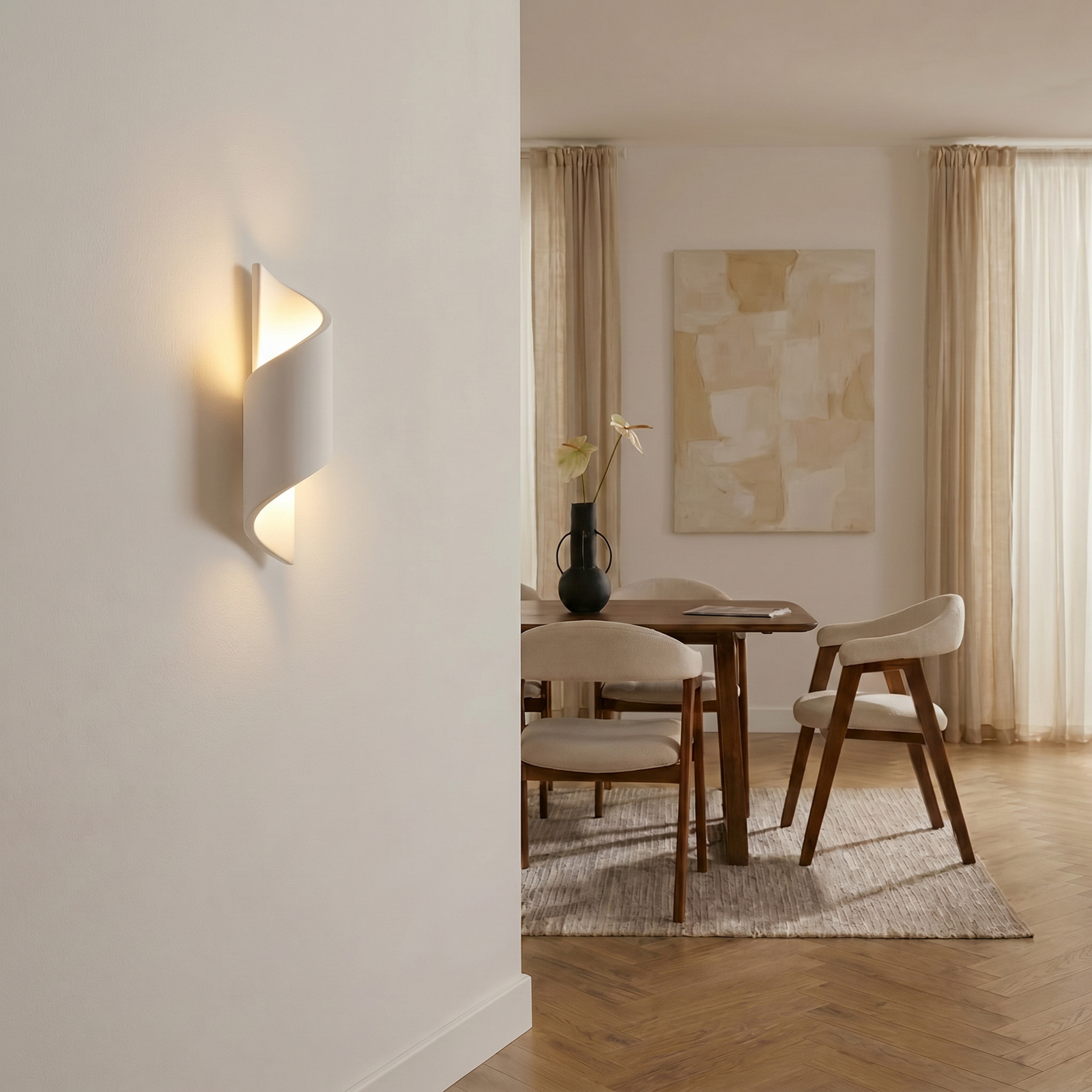 Candeeiro de parede Lindby Desirio, branco, 35 cm, G9, cerâmica Candeeiro de parede Lindby Desirio, branco, 35 cm, G9, cerâmica
