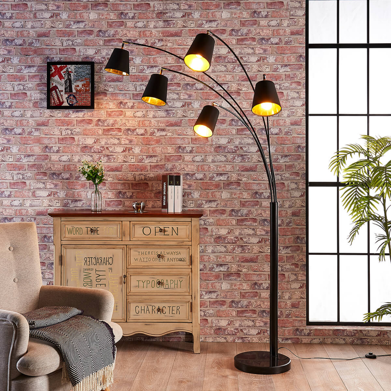 5.lamps textiele vloerlamp Tinne