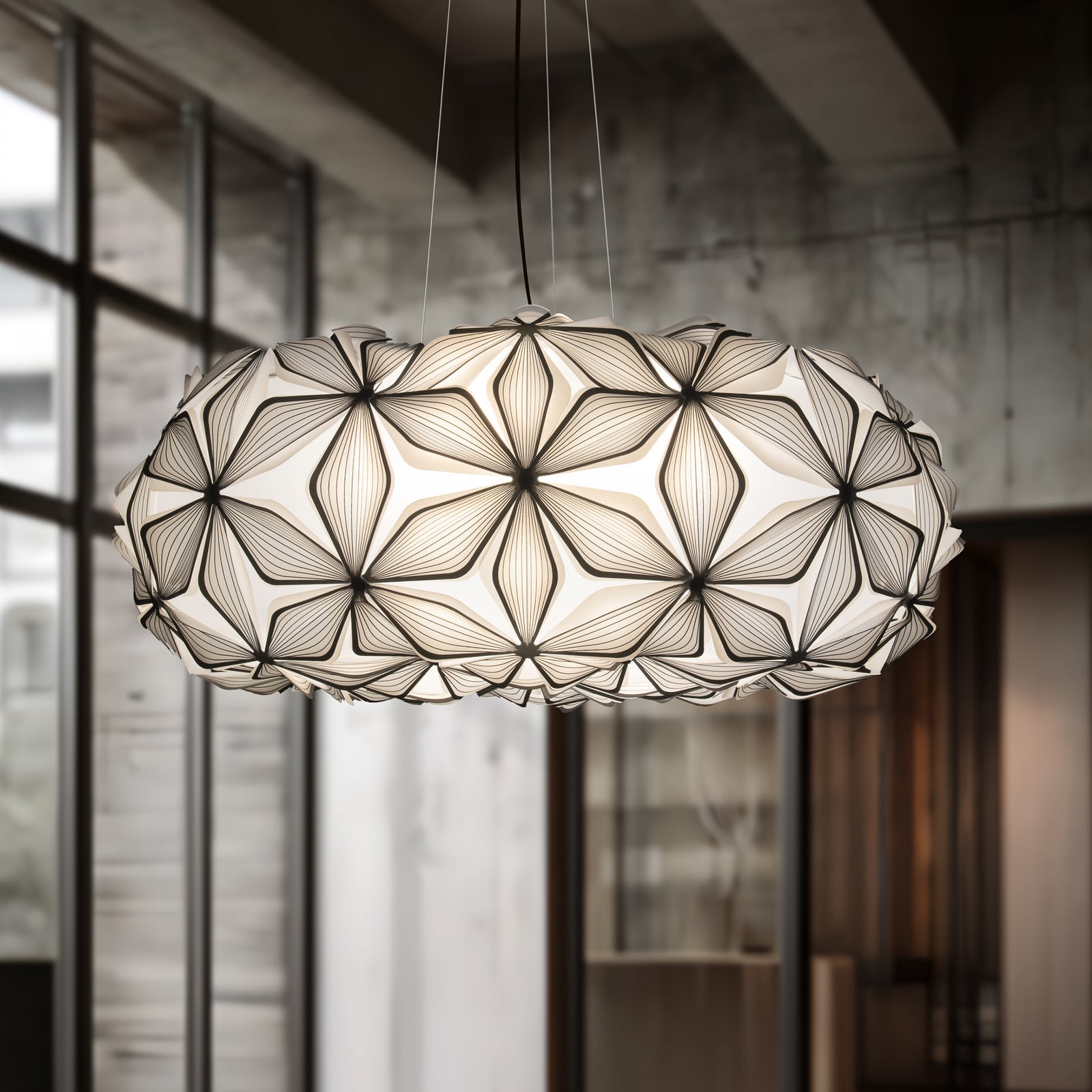 Závesné svietidlo C'EST LA VIE, čierna/kábel čierny, Ø 70 cm