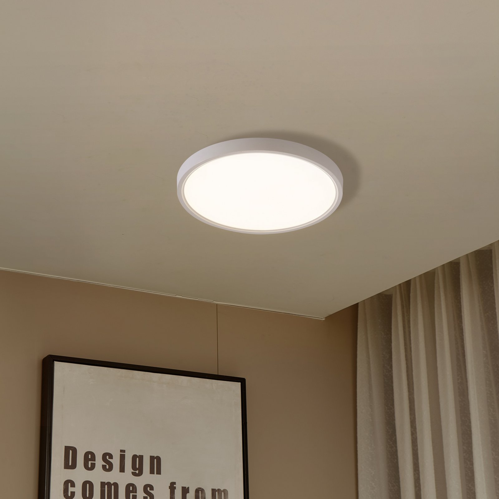 Lindby Smart lampa sufitowa LED Deika, Ø 30 cm, biały, Tuya