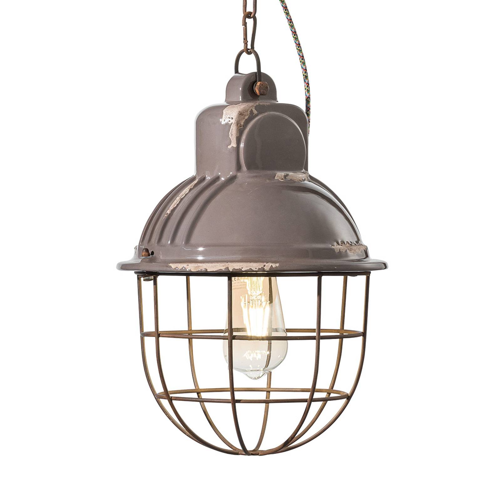 Ferroluce Suspension C1770 au design industriel bleu-gris