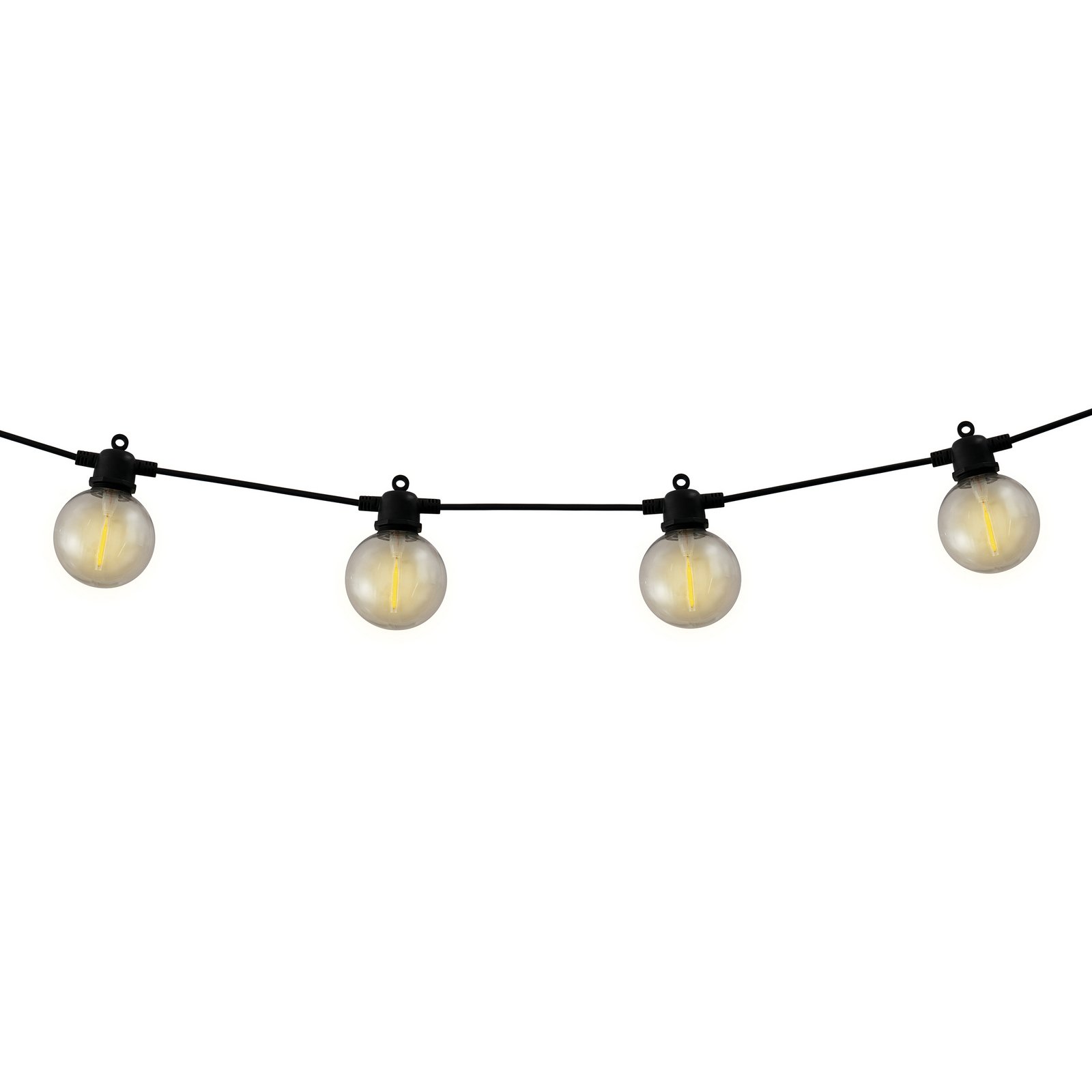 LED-Solar-Lichterkette CADENA, 2.500 K, schwarz 10-flg. 10 m