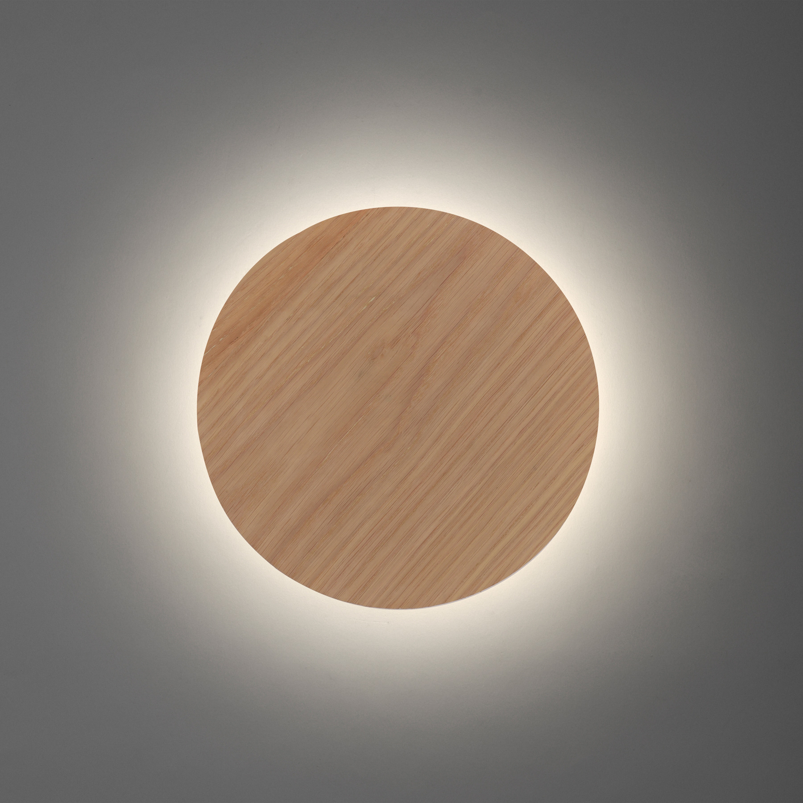 LED nástenné svietidlo na batérie Puntua Ø 25 cm vzhľad dreva