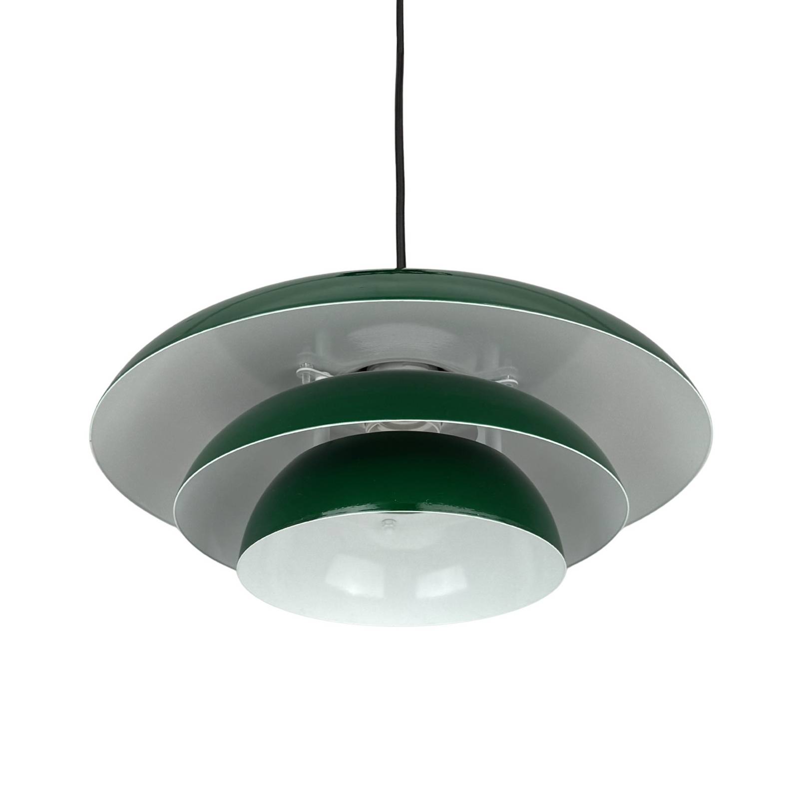 Żyrandol Dyberg Larsen „Ava”, ciemnozielona, metalowa, Ø 31 cm