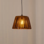 Roya Conic pendant light, Ø 30 cm, dark brown, paper