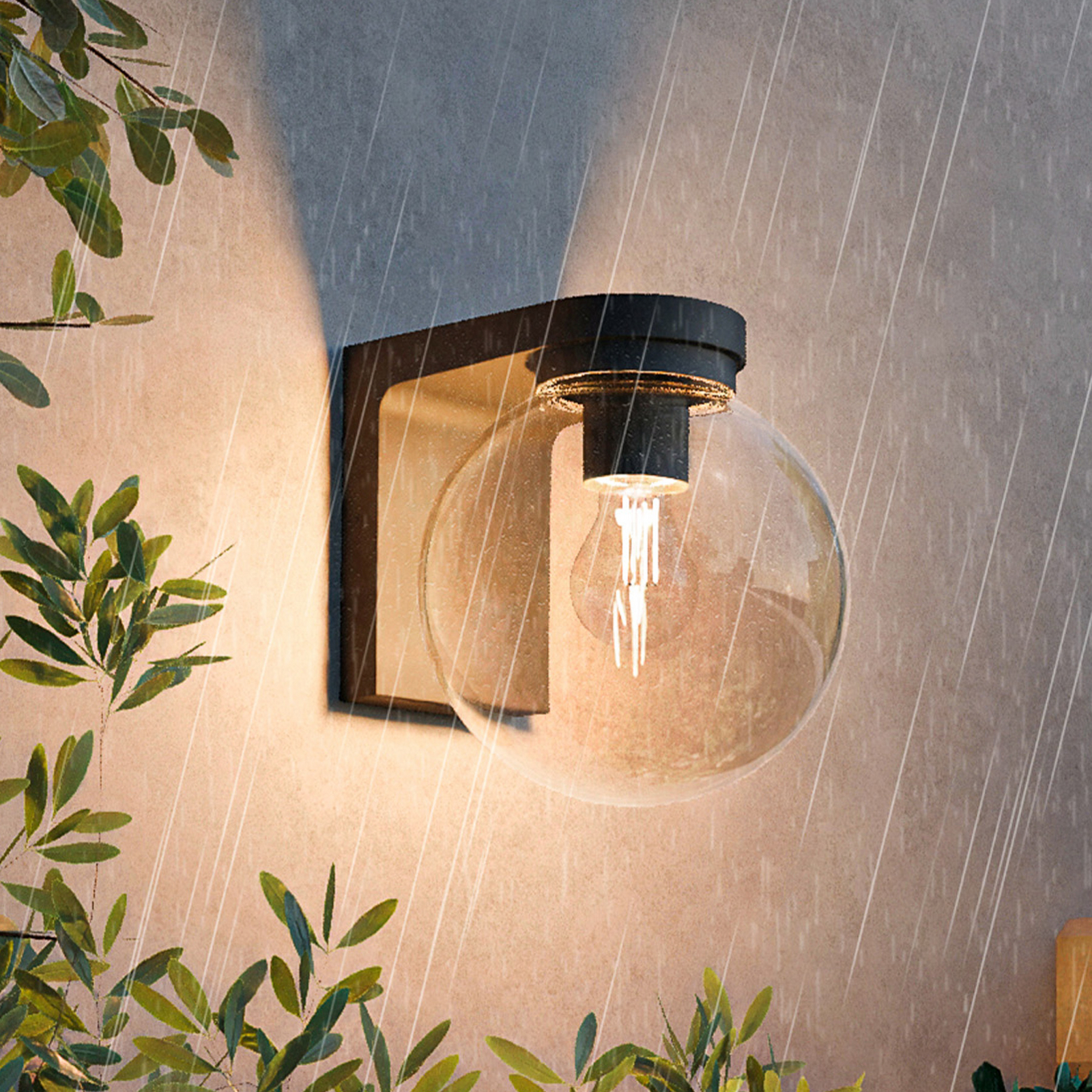 Philips Ulio kültéri fali lámpa, fekete, fém, IP44, E27