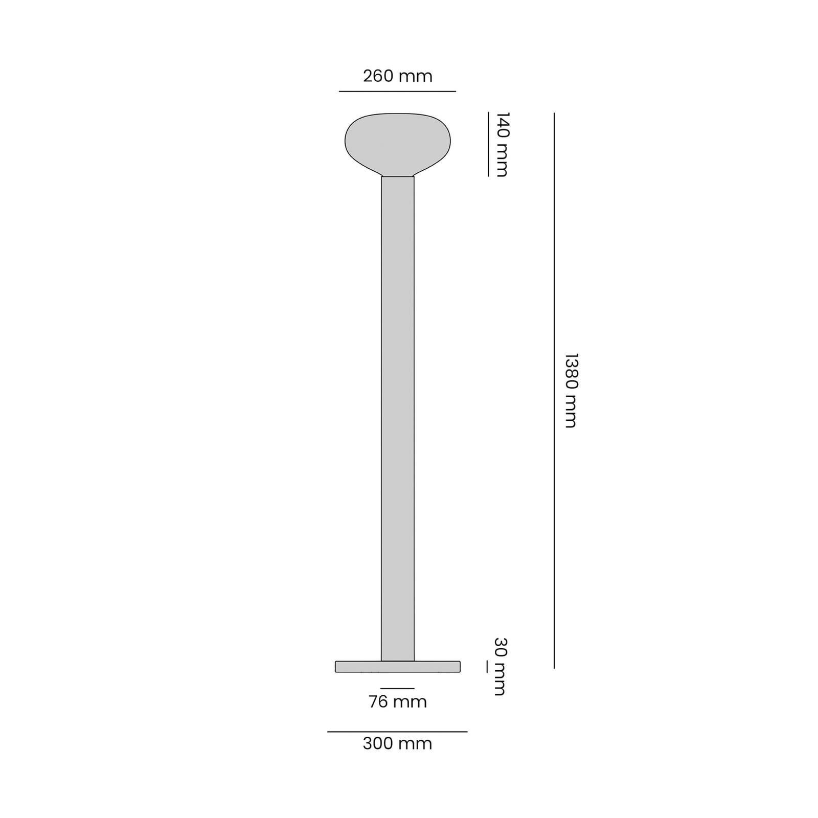 Podna lampa Flo, crvena, Ø 30 cm, 1 žarulja, staklo - Aldex