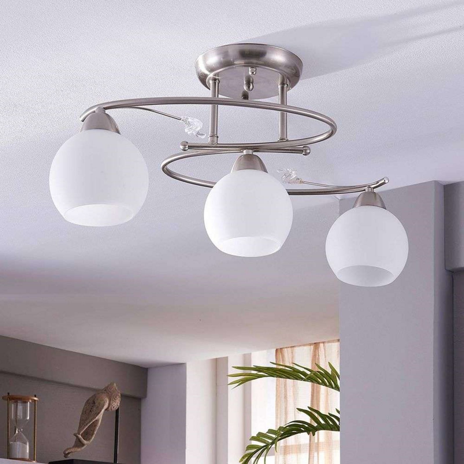 Svean 3 Plafond White/Nickel - Lindby