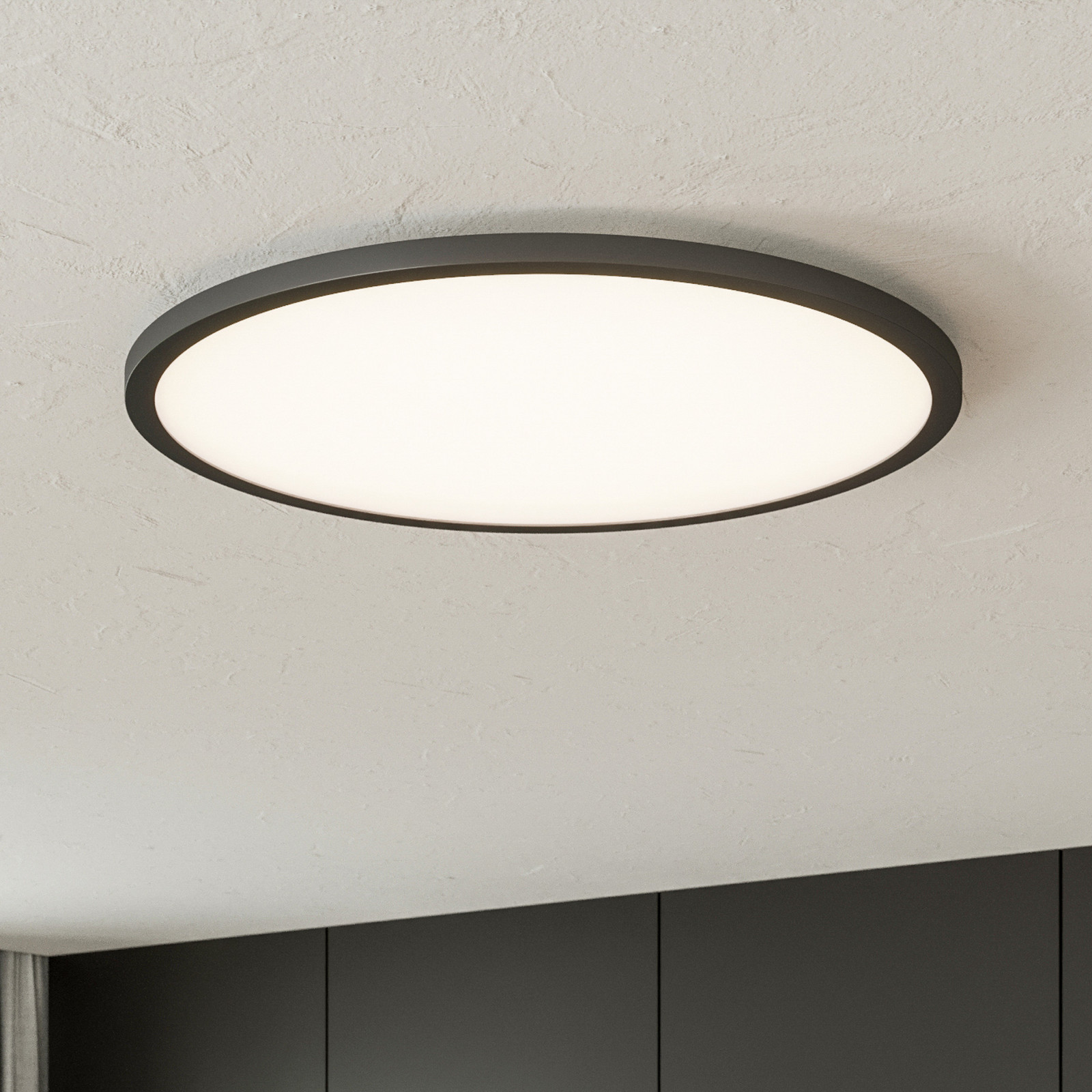 Brilliant Tuco plafonieră LED CCT reglabilă neagră Ø 50 cm - Camera de zi / sufragerie - modern - negru - Plastic