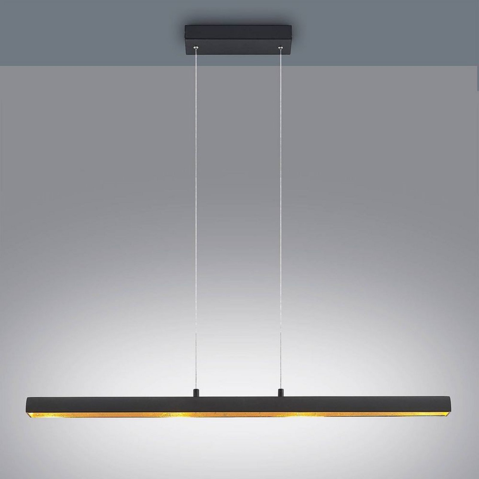 Solvina LED Lustră Pendul Black/Gold - Lindby