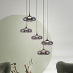 Schöner Wohnen LED-visoka svetilka Posh 5-fl., dimno steklo, 3.000 K