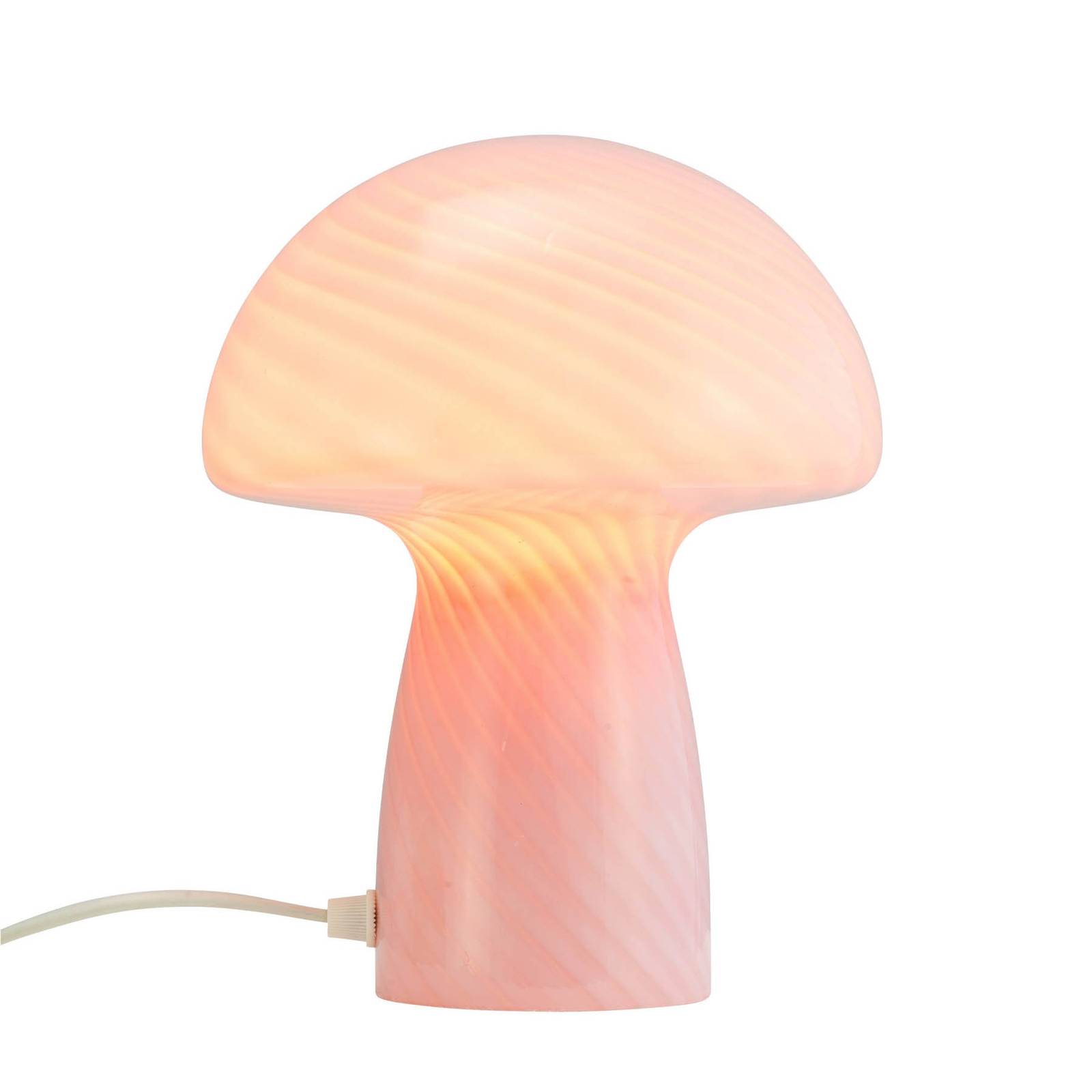 Dyberg Larsen Tischlampe Mushroom, pink, Höhe 23 cm, Glas günstig online kaufen