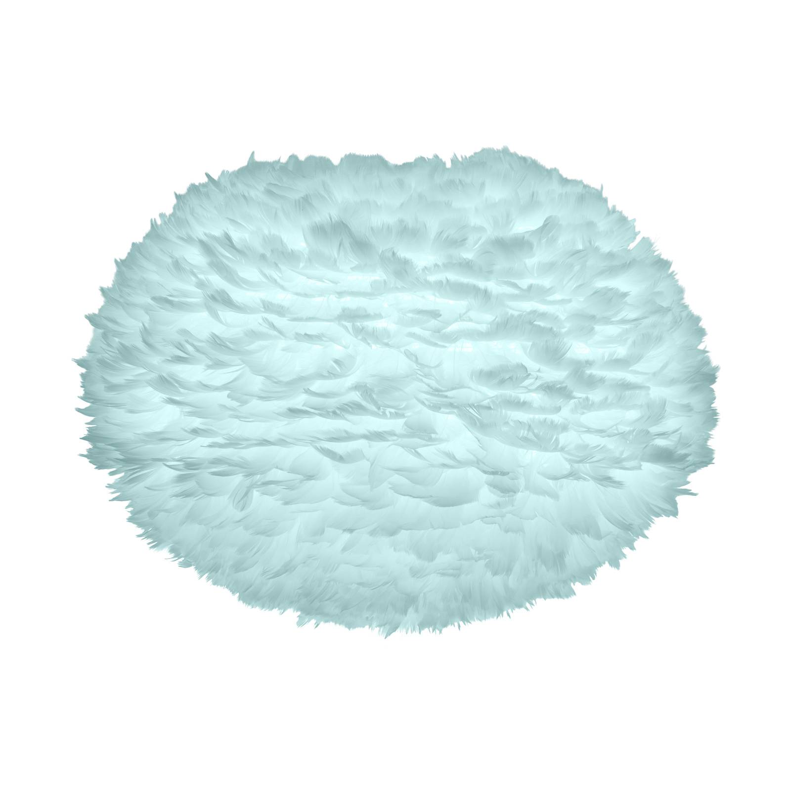 UMAGE Eos large hanging light, light blue Ø 65 cm, for Living / Dining Room, goose feathers, paper, steel, fabric, E27, 15 W, H: 40 cm
