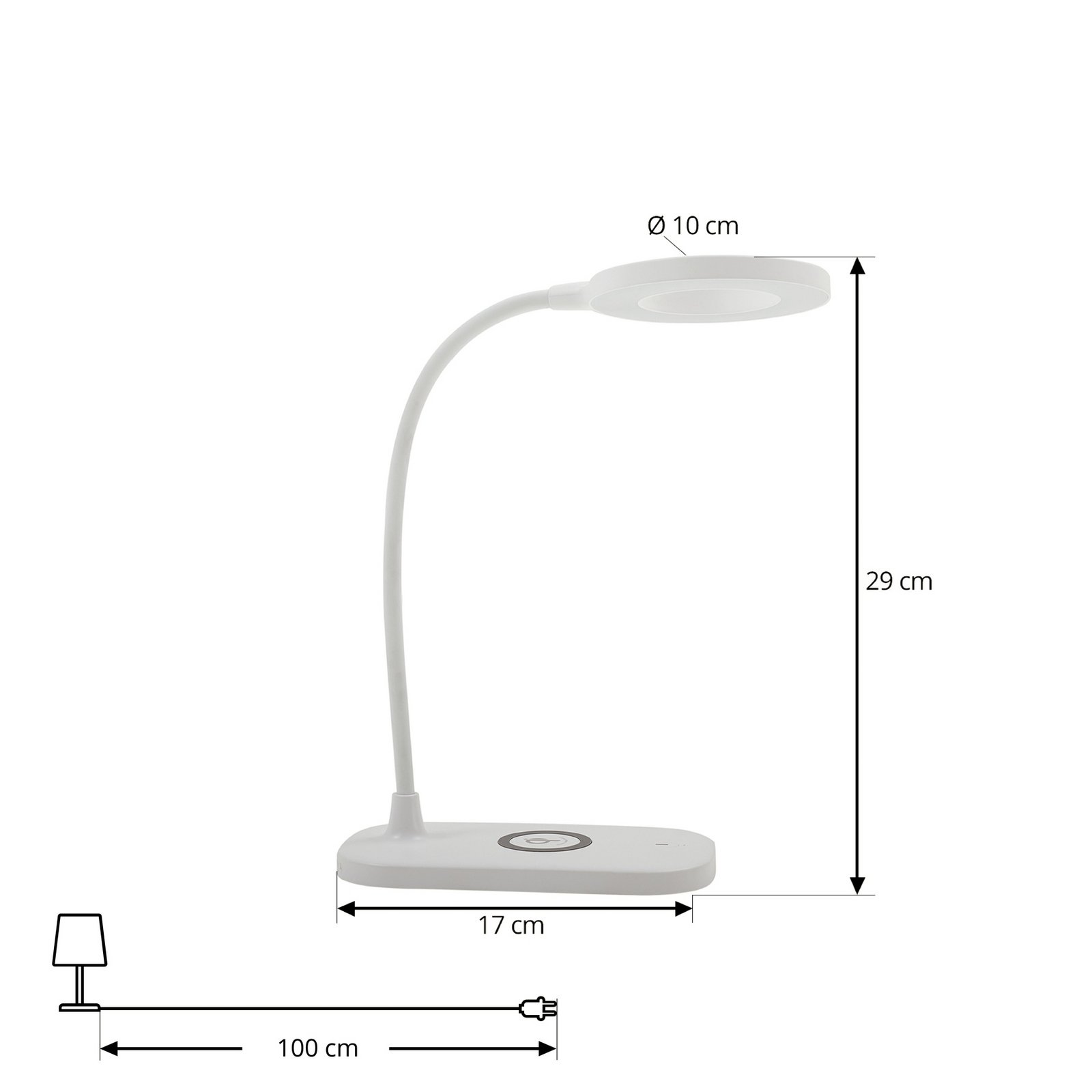Siona LED Lampe de Table CCT Dim. w/Charger Blanc - Lindby