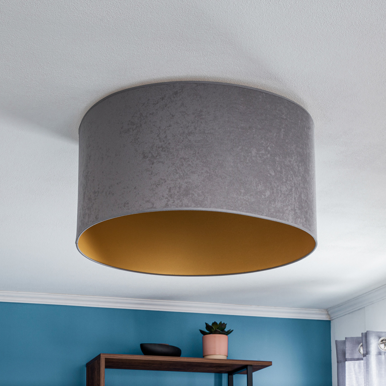 Golden Roller ceiling lamp Ø 60 cm grey/gold