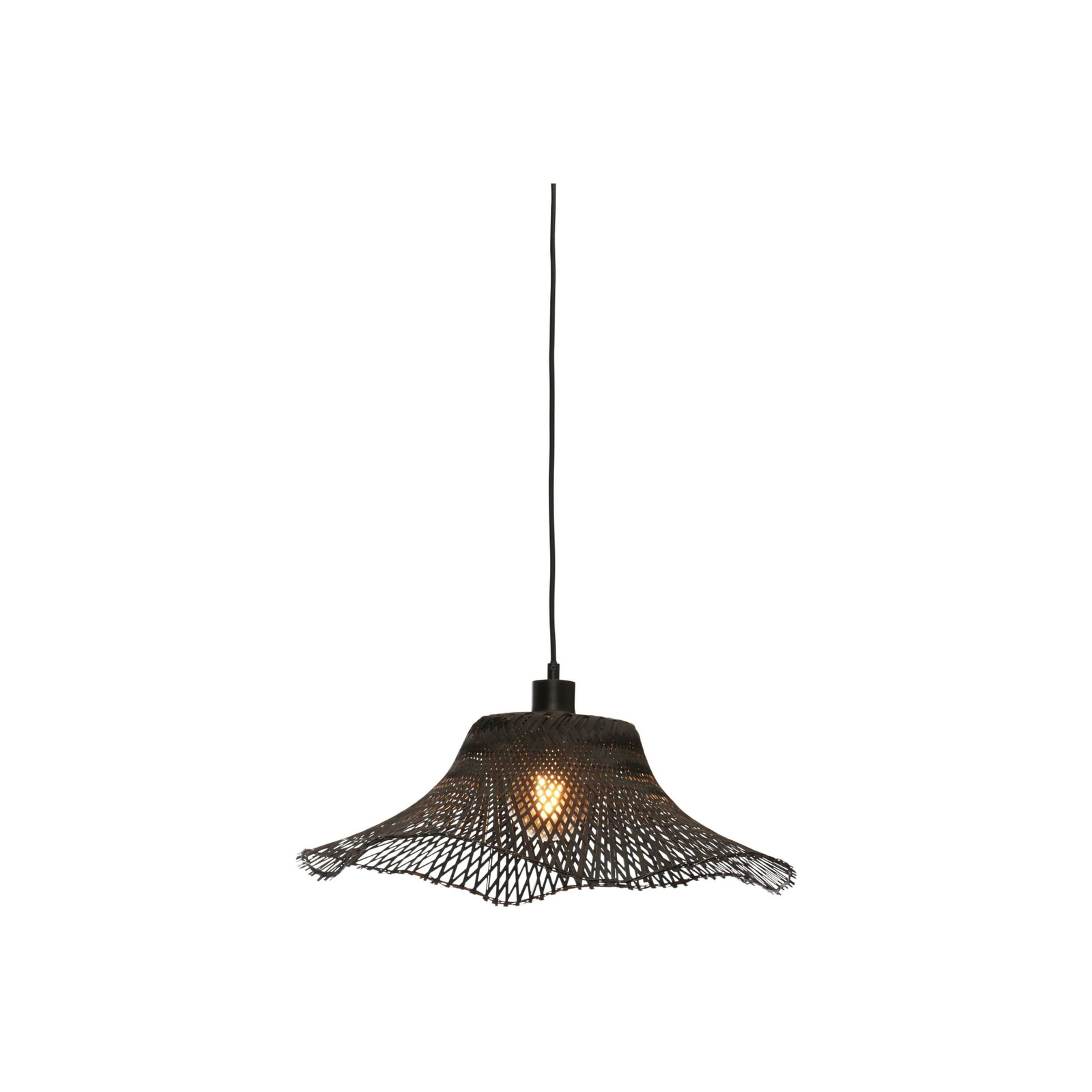 Závěsná lampa GOOD & MOJO Ibiza Ø 50 cm černá