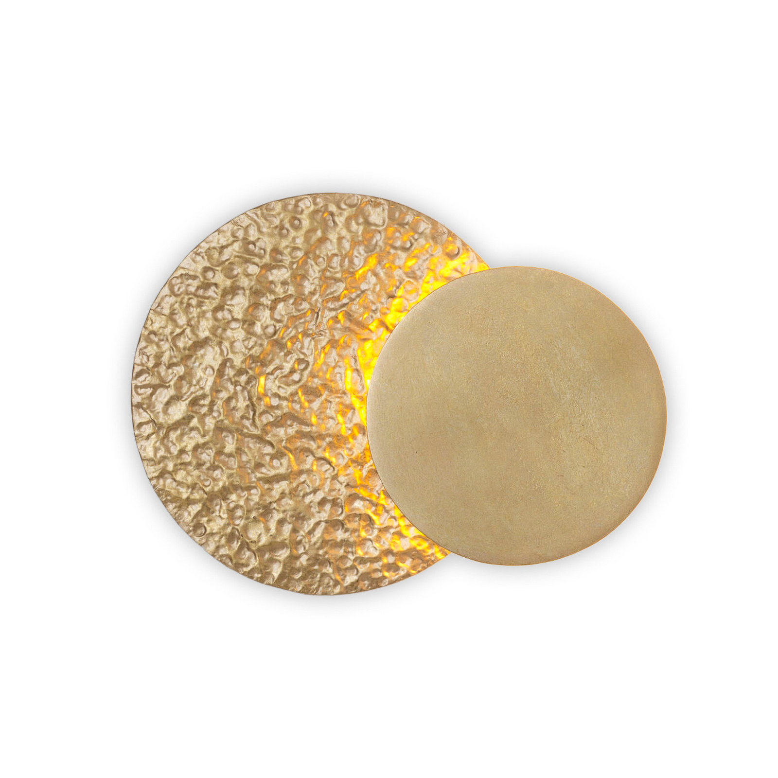 LED-Wandlampe CORONARE, Ø 26 cm, goldfarben, Metall, dimmbar