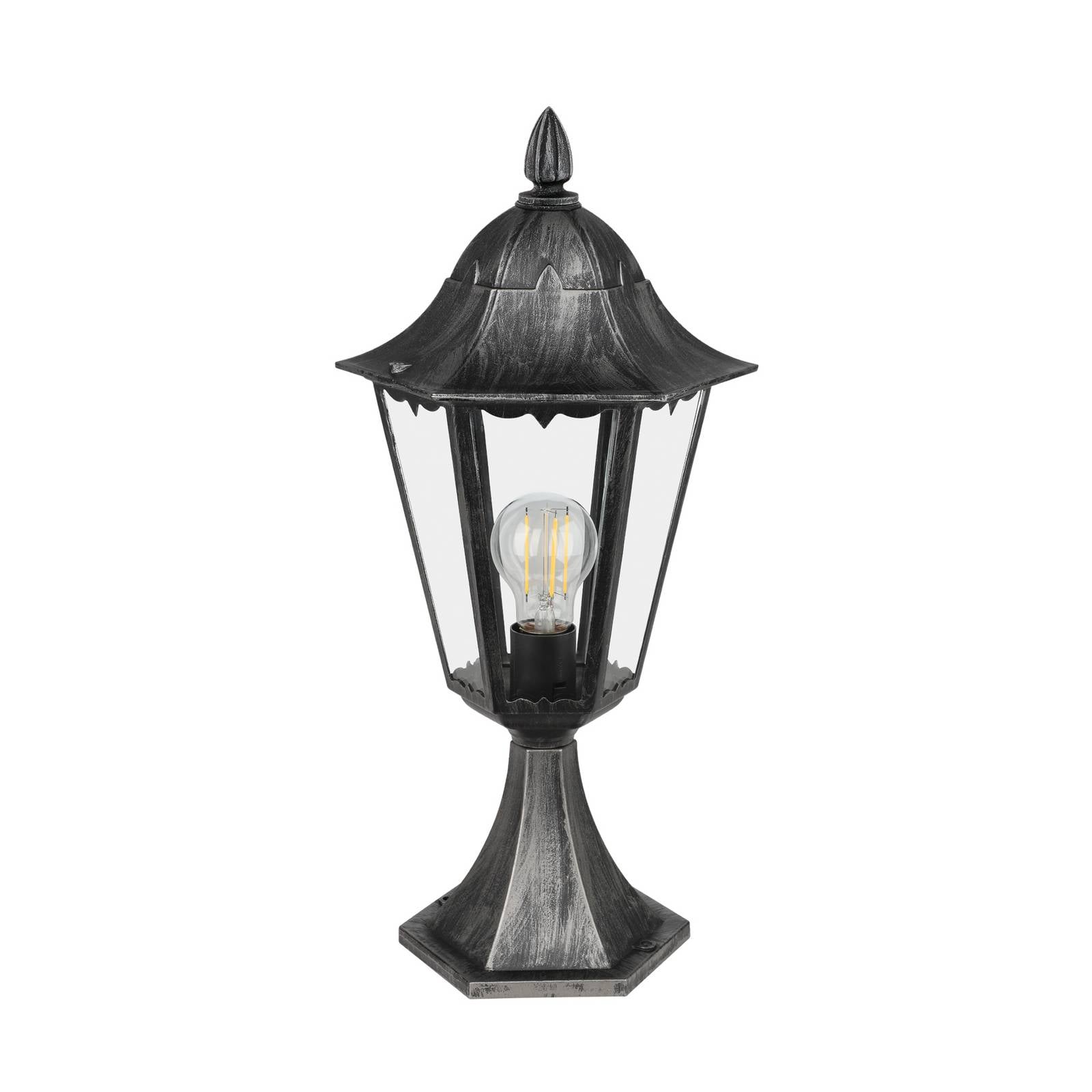 Sockellampe Navedo, schwarz/silber, Höhe 47 cm