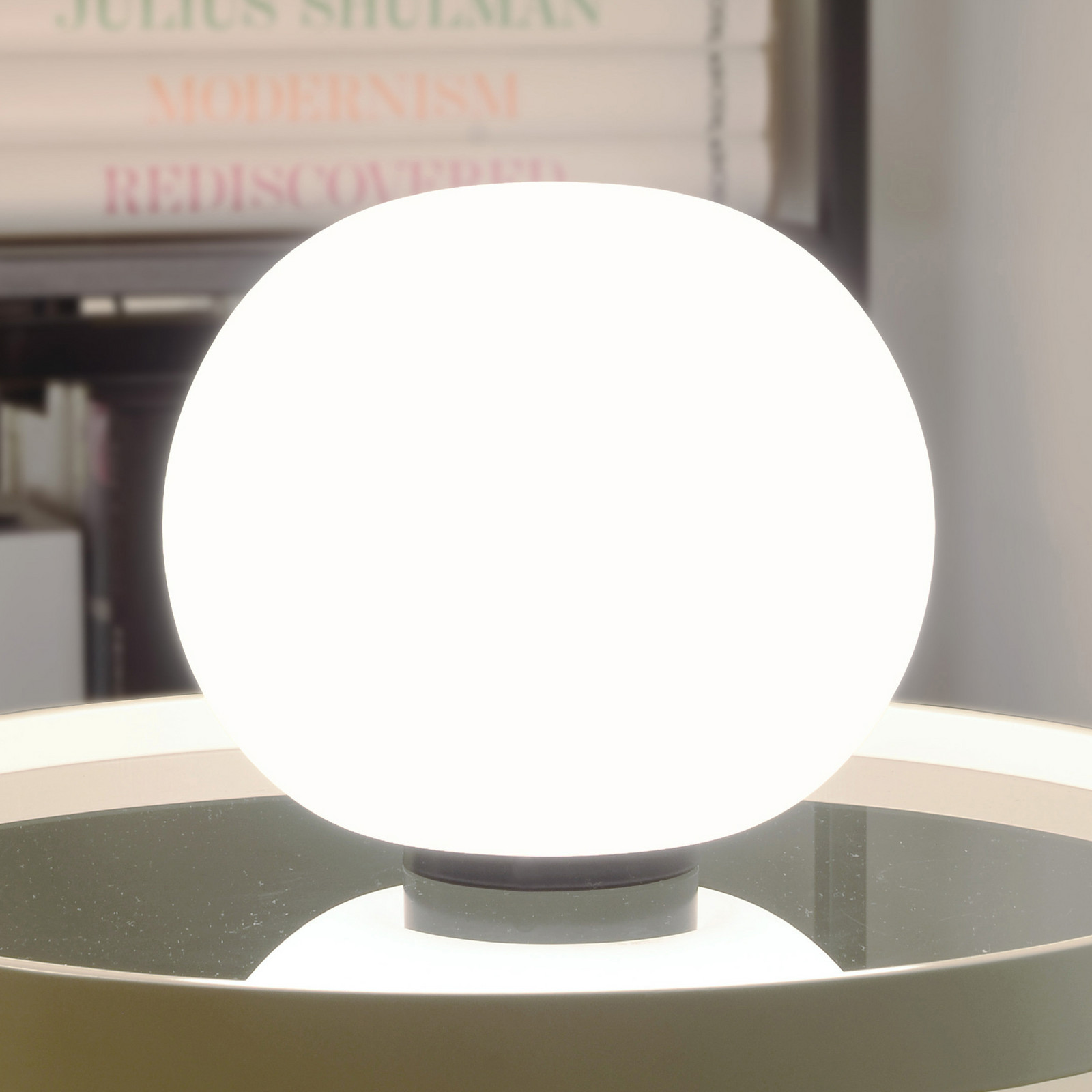 Lampa de masă Casablanca Acai alb/negru sticlă Ø 26 cm E27 - Camera de zi / sufragerie - alb negru