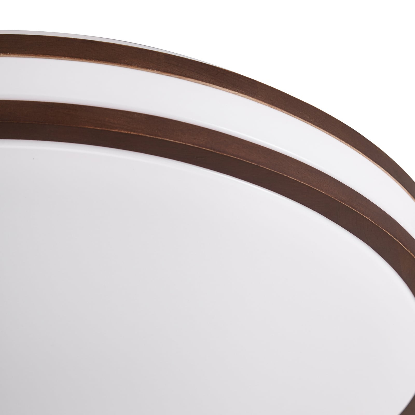 Emiva LED ceiling light, dark wood, CCT, Ø 50 cm, dimmable, timer - Lindby