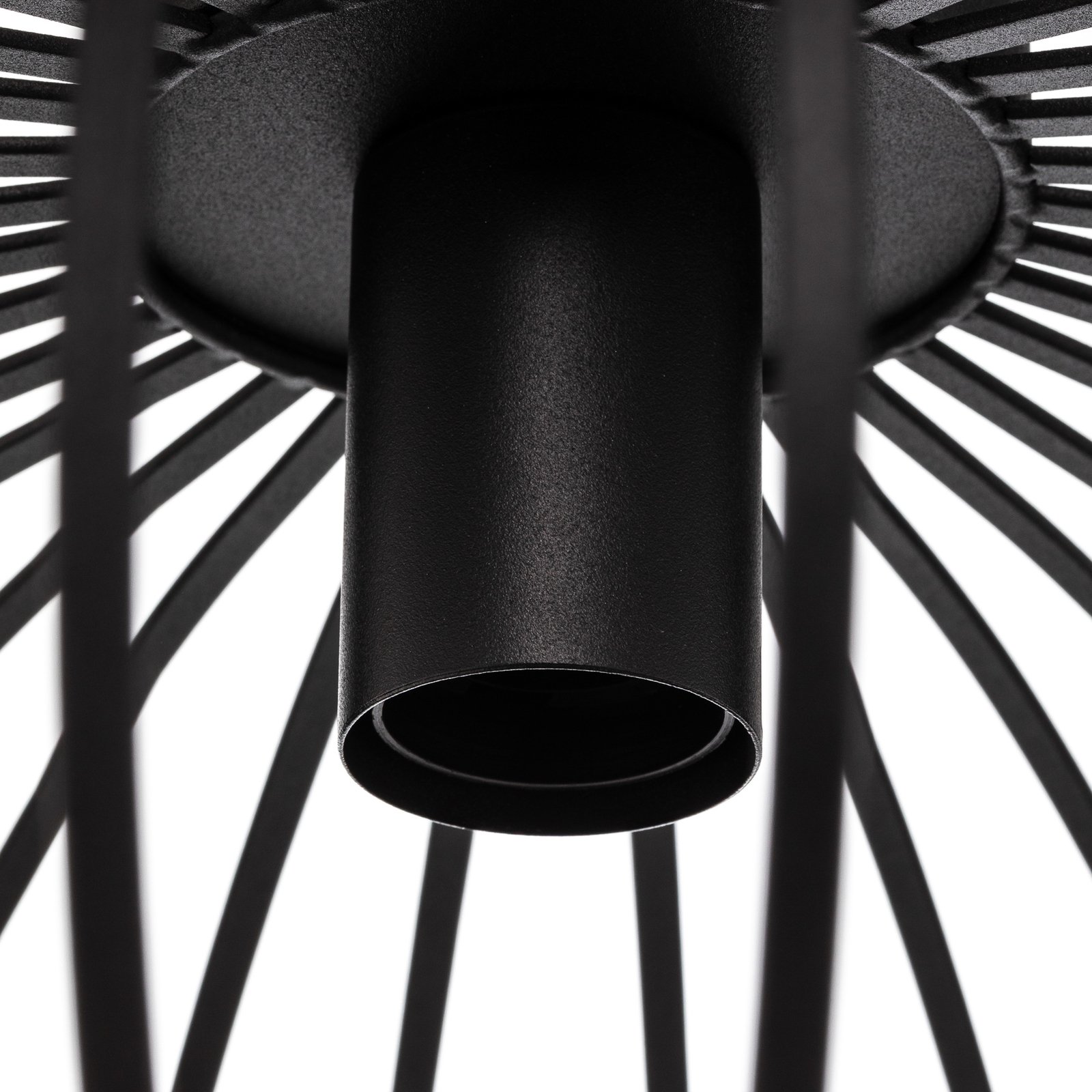 Lindby Maivi plafondlamp, zwart, 50 cm, ijzer, kooi
