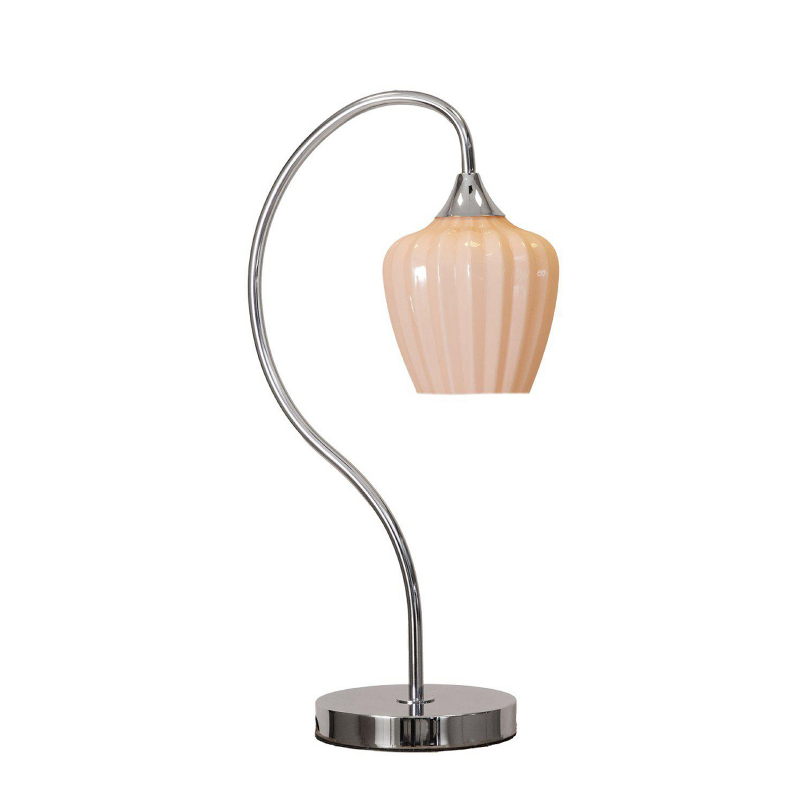 Lampa stołowa Amalfi, kolor morelowy/chrom, wysokość 51 cm, szkło, E14