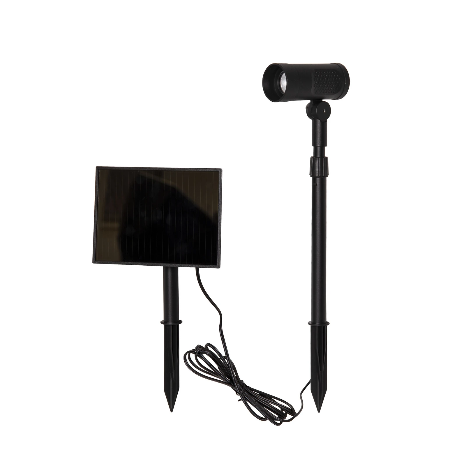 LED saules enerģijas prožektors Powerspot 53 cm, 250 lm, melns, ar zemes pīķi