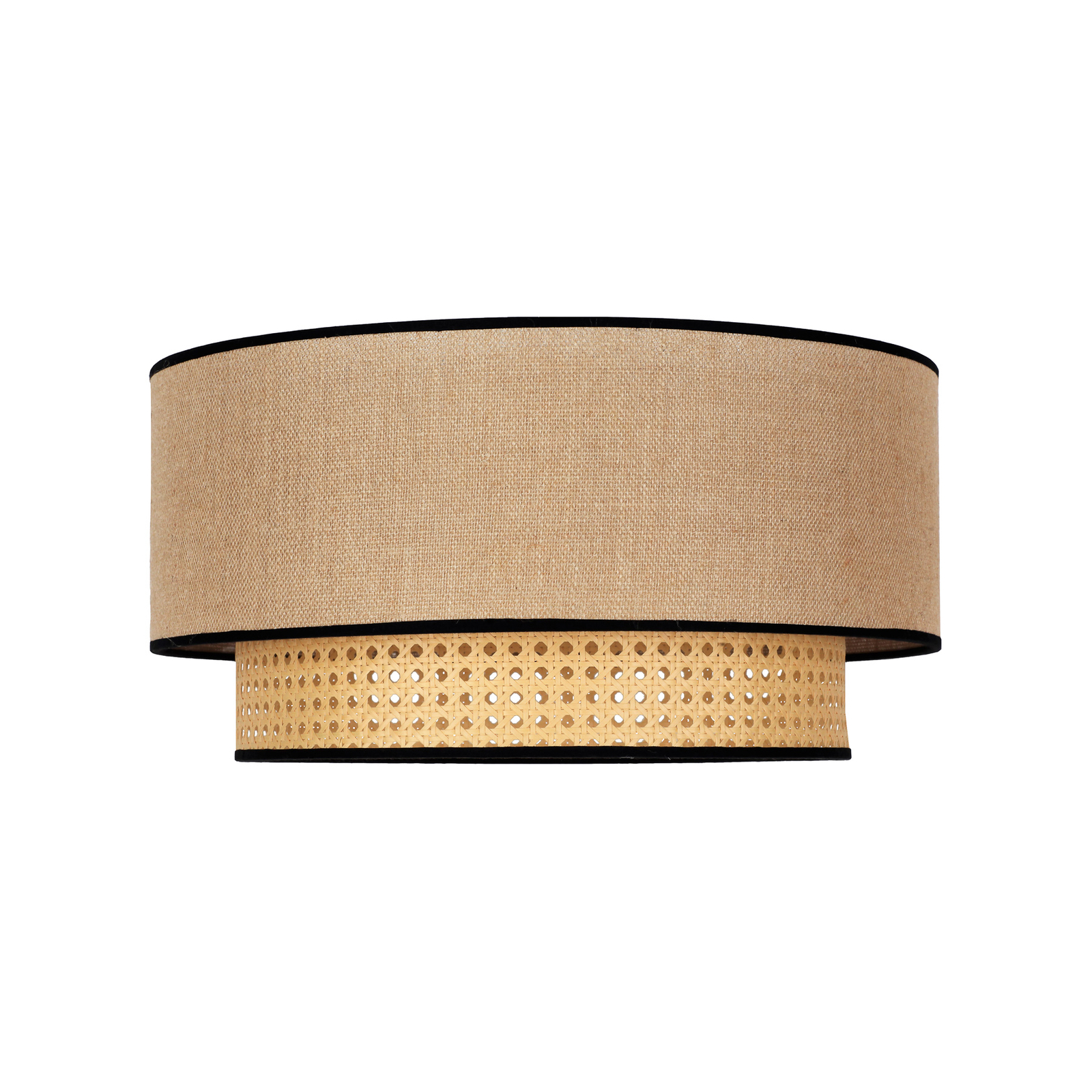 Lampa sufitowa Boho, rattan, beżowa/czarna