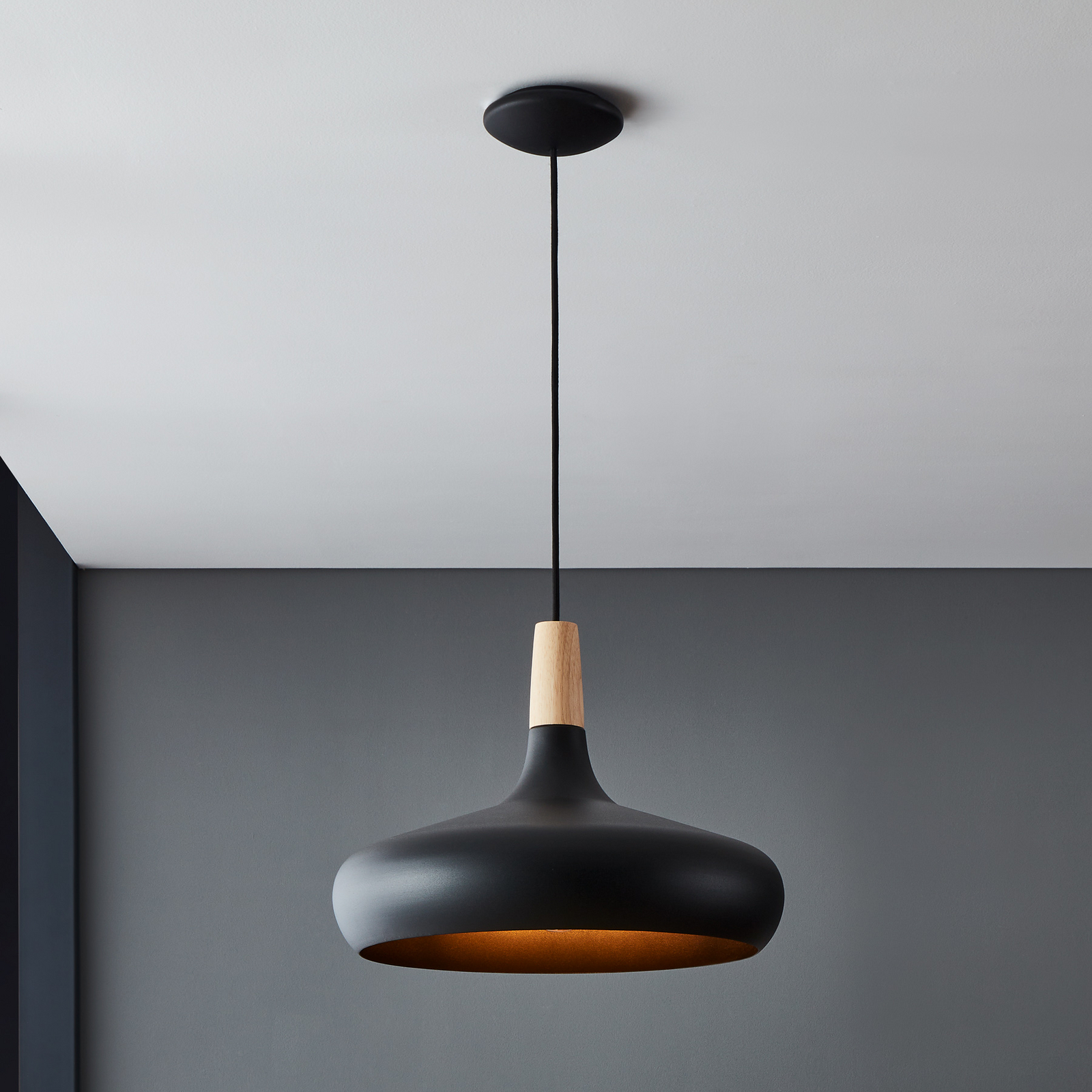 Sabinar viseća svjetiljka, 1 žarulja, crna, Ø 40 cm Sabinar viseća svjetiljka, 1 žarulja, crna, Ø 40 cm