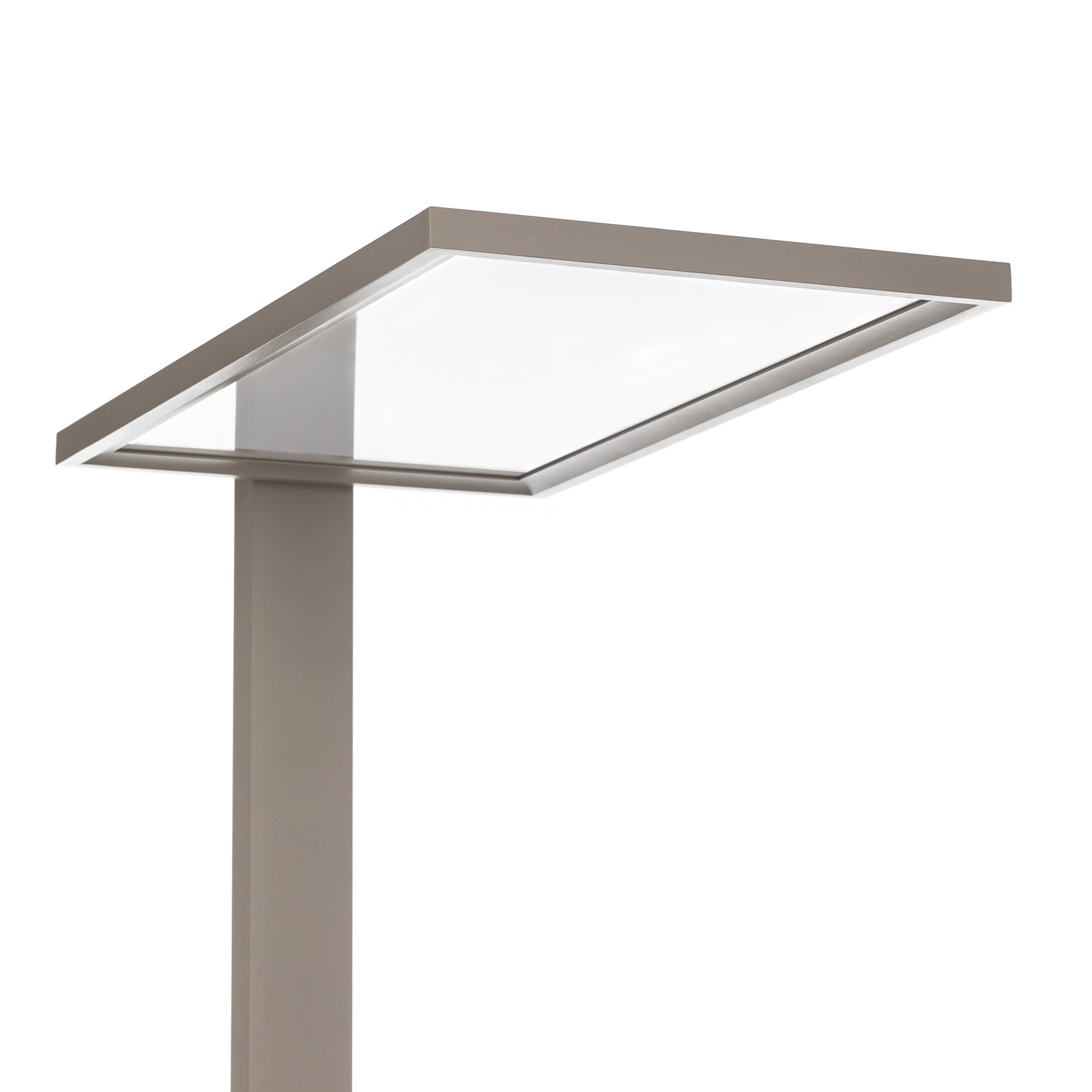Kancelářská stojací lampa Prios Taronis LED, stmívač, stříbrná