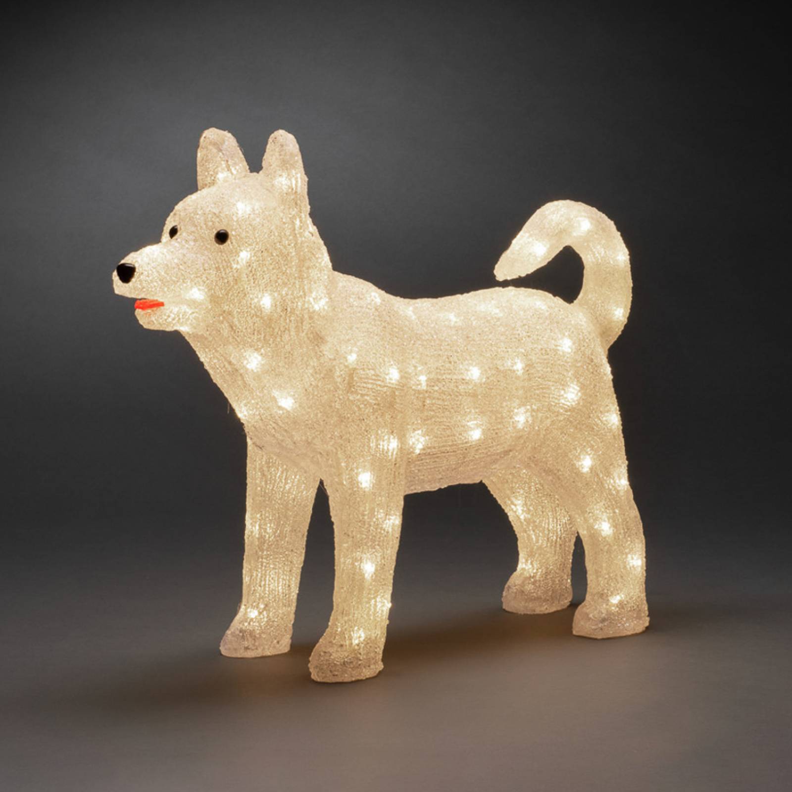 Konstsmide Christmas LED dekorace Husky čirá IP44 výška 43 cm