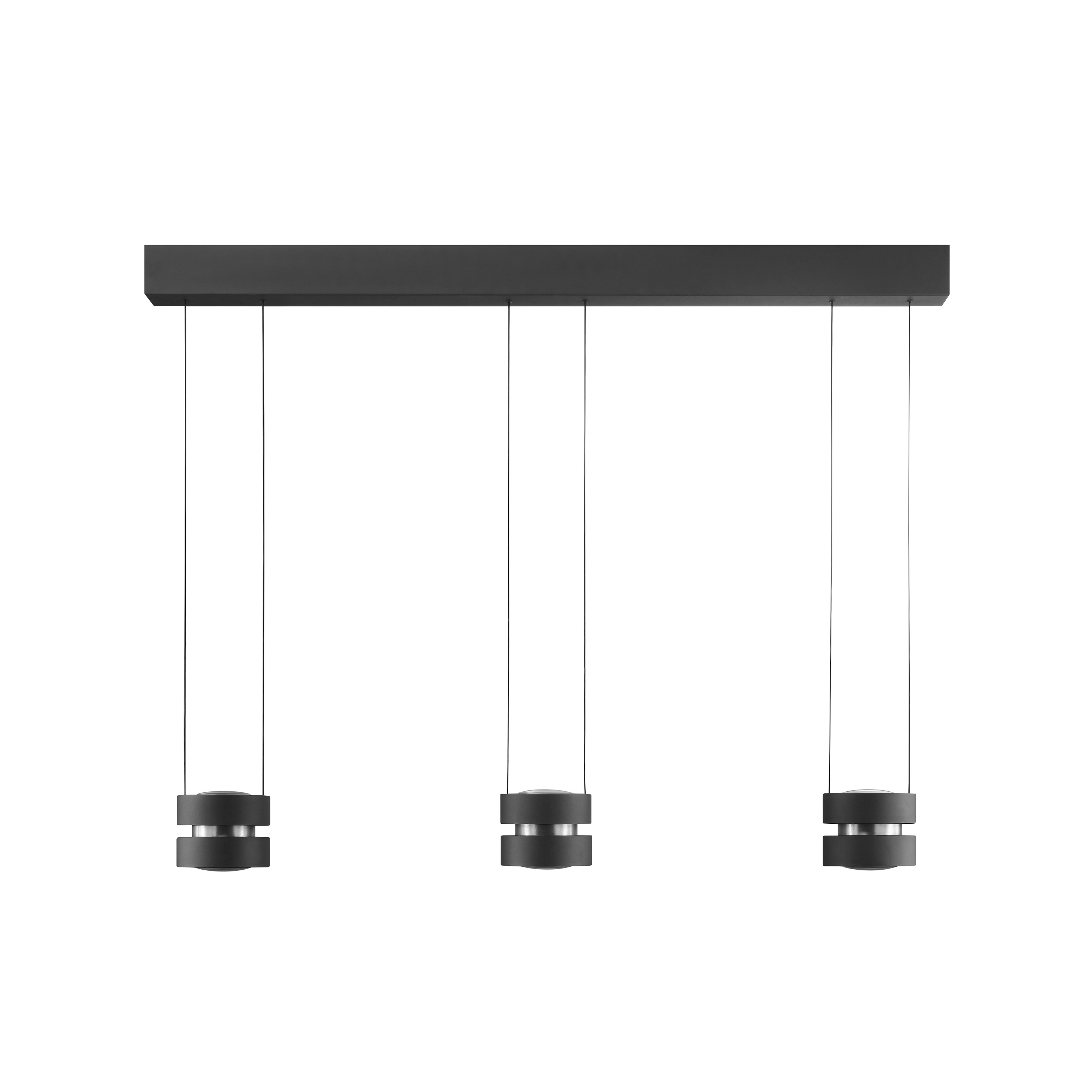 LED-Hängelampe Glow-Sphere, Länge 112 cm, schwarz, Metall