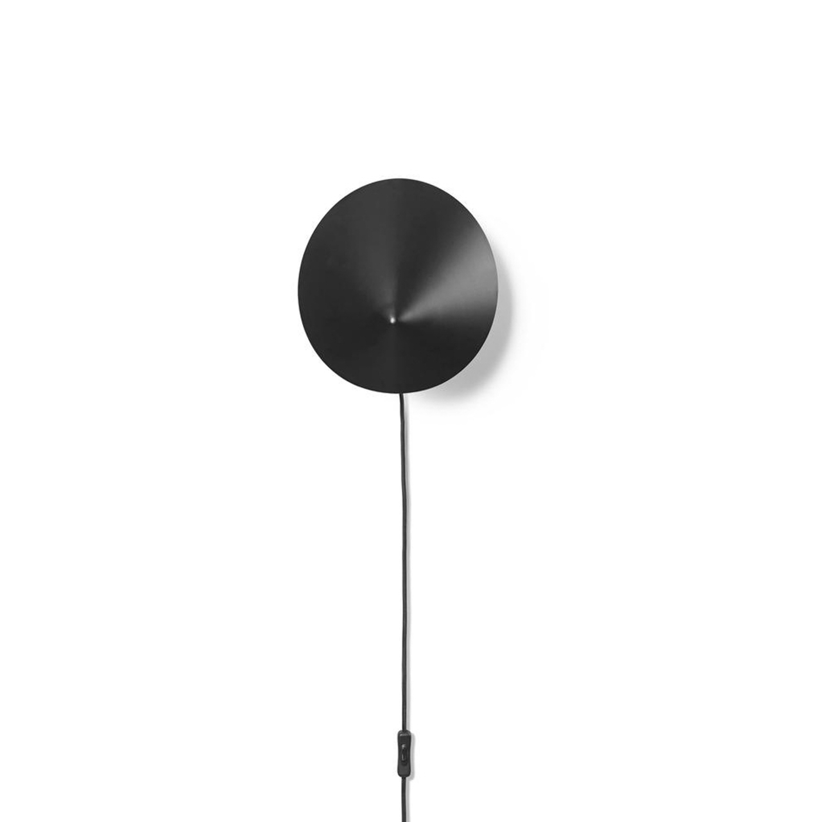 ferm LIVING Arum Sconce vegglampe, svart, 29 cm, støpsel