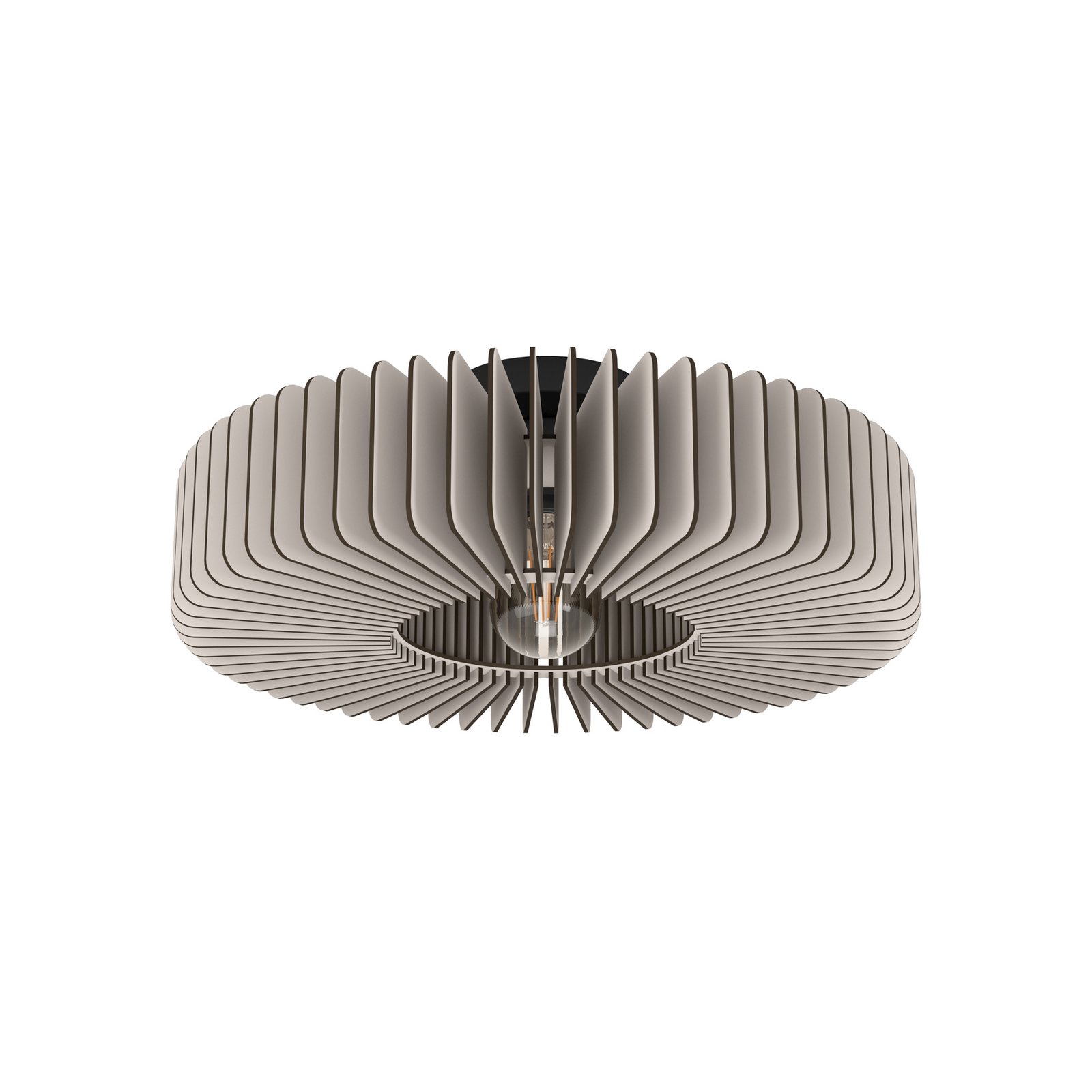 Lámpara de techo Palombaia, blanca, Ø 50 cm, acero/madera, E27