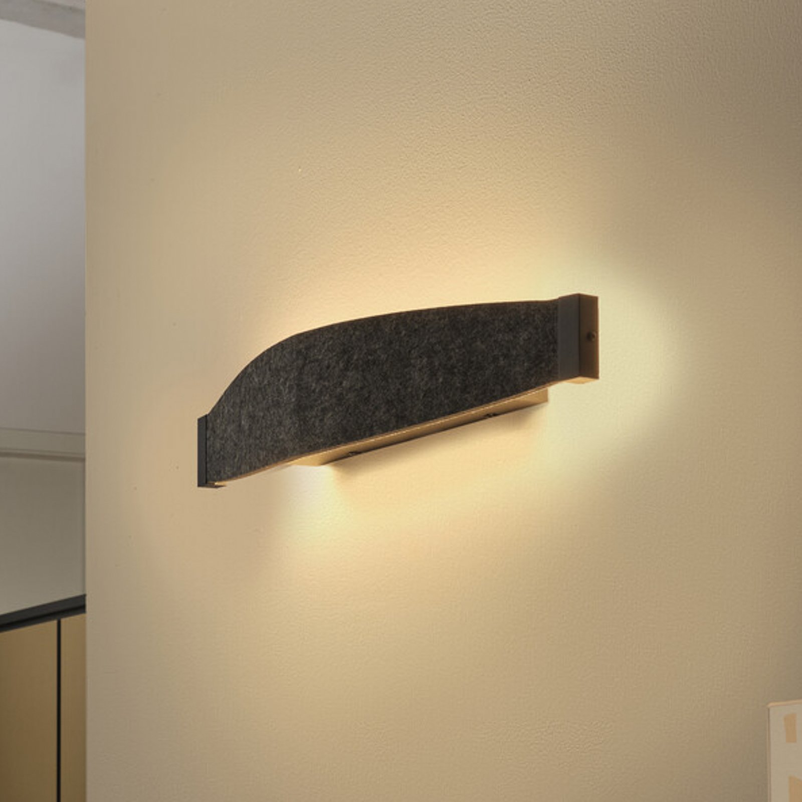 OSRAM LED-Wandlampe Decor Flat Felt, grau, Filz, 3.000 K